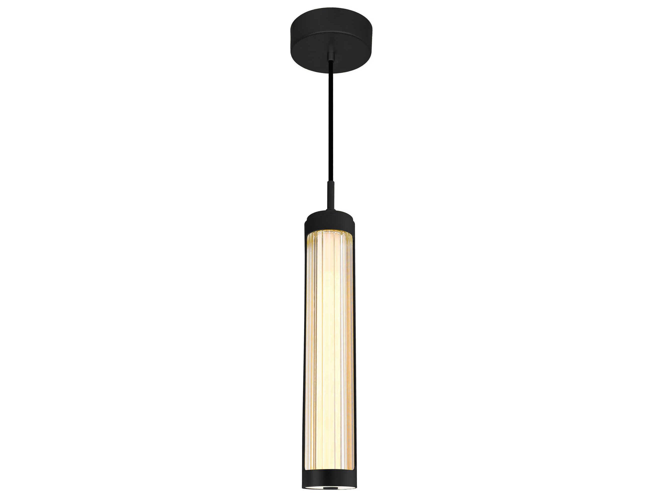 CWI Lighting Neva Black Cylinder Mini Pendant
