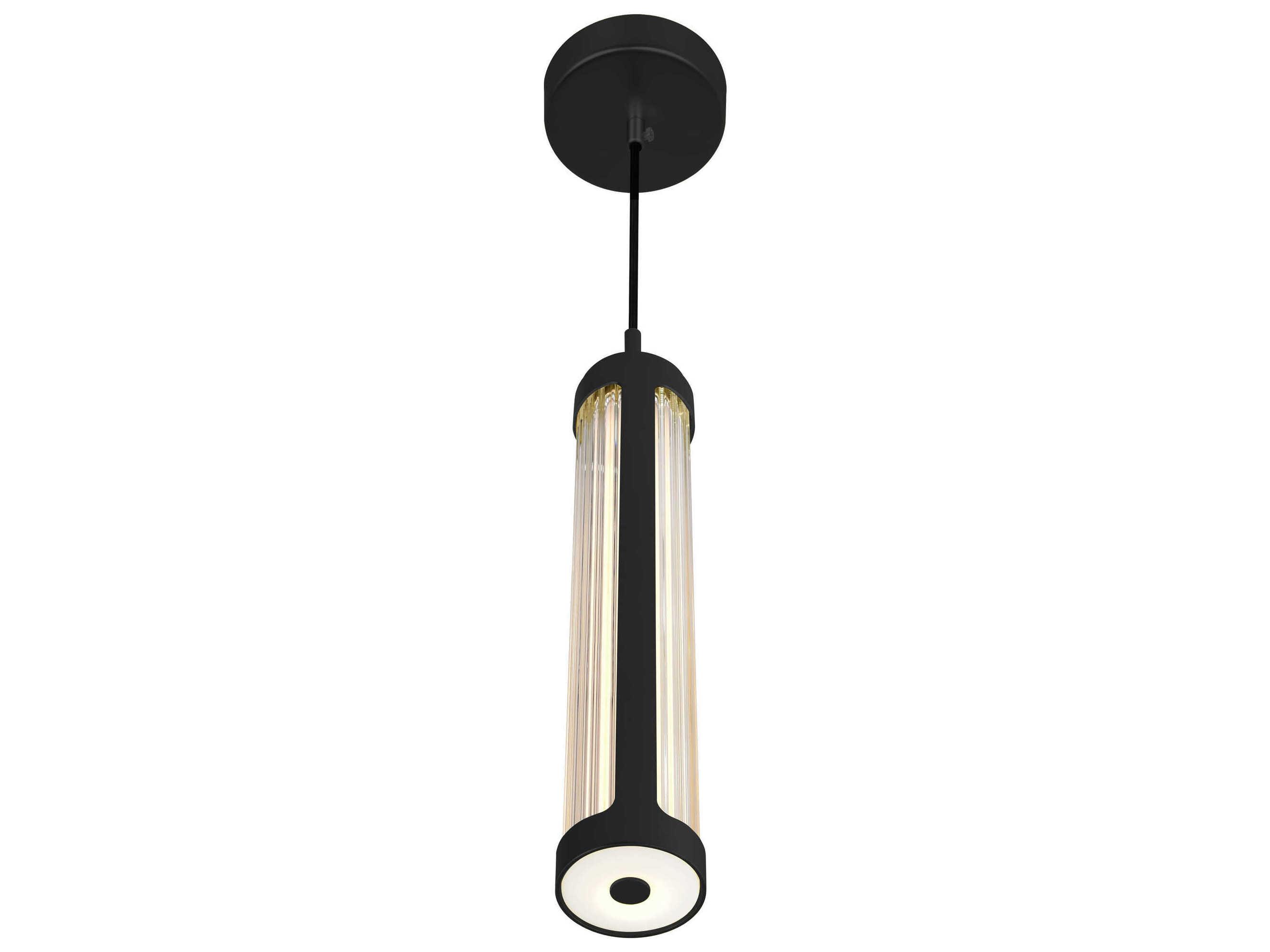 CWI Lighting Neva Black Cylinder Mini Pendant