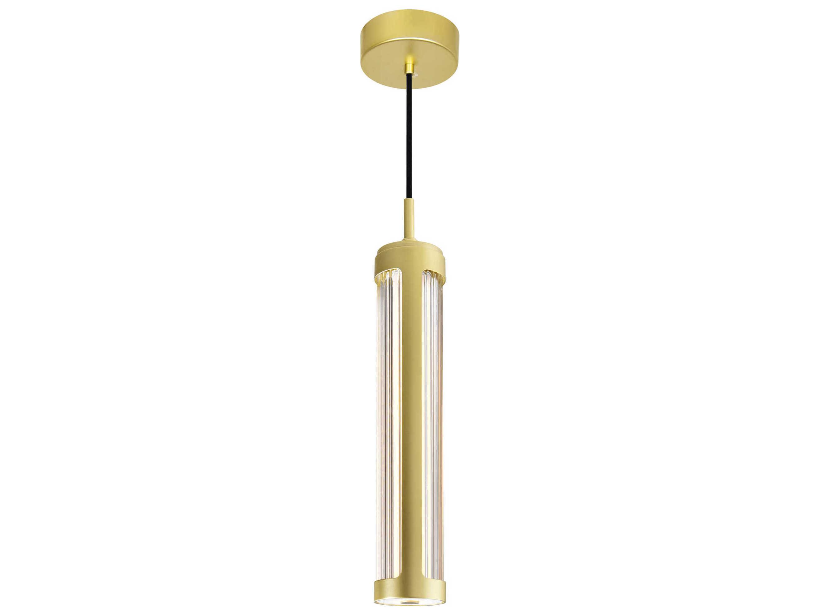 CWI Lighting Neva Satin Gold Cylinder Mini Pendant