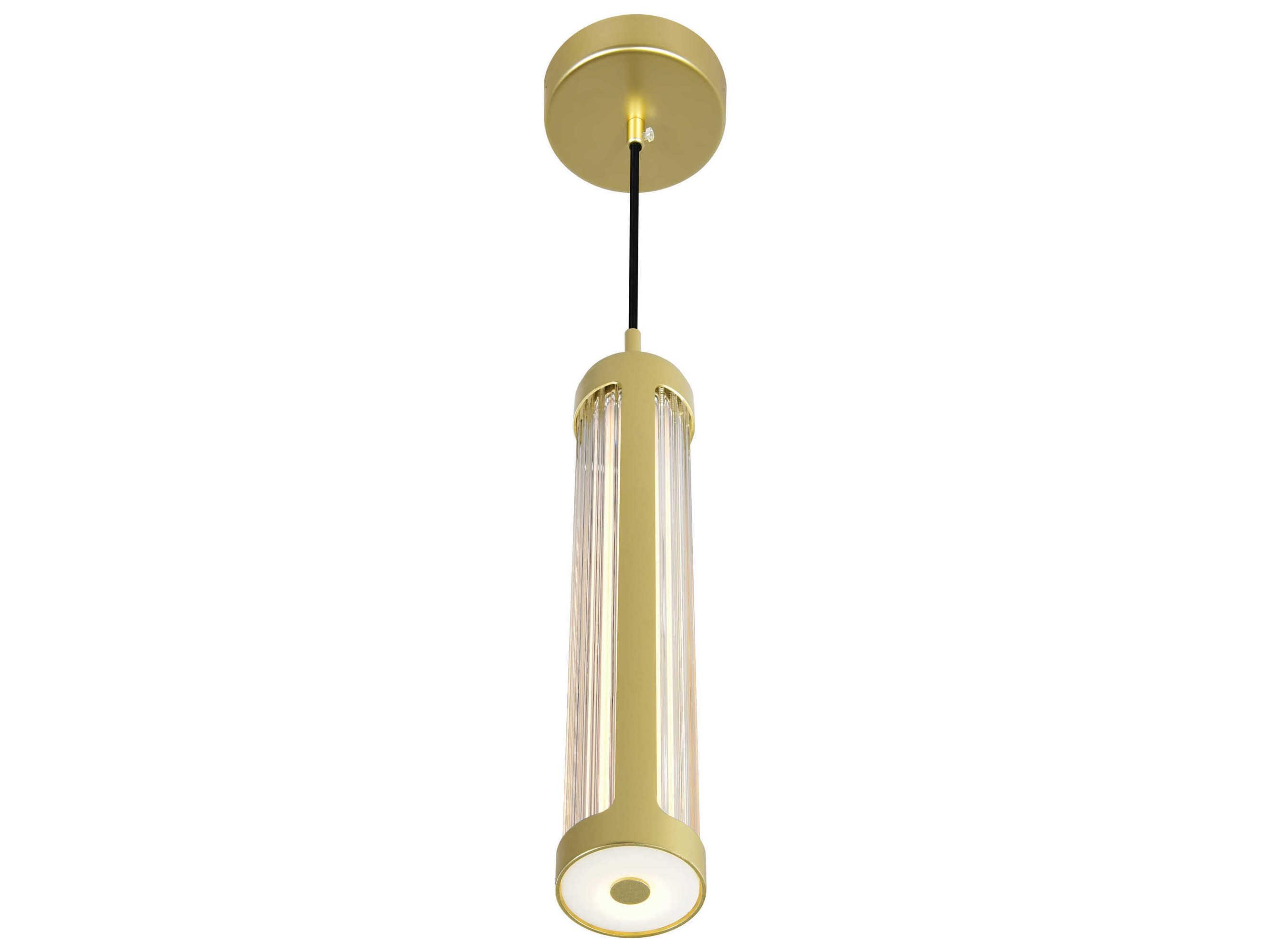 CWI Lighting Neva Satin Gold Cylinder Mini Pendant