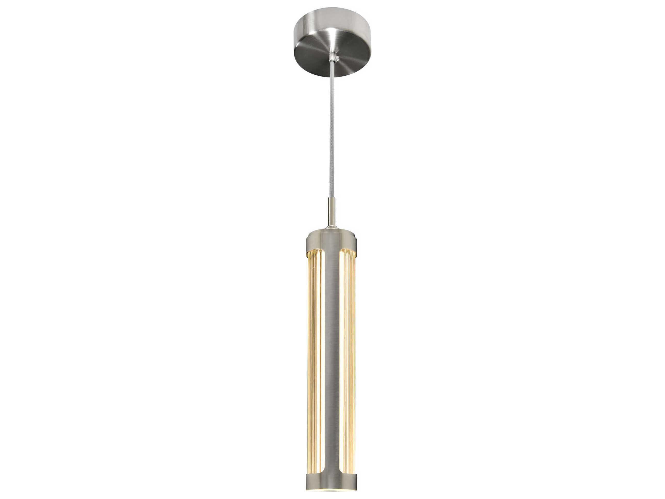 CWI Lighting Neva Satin Nickel Cylinder Mini Pendant