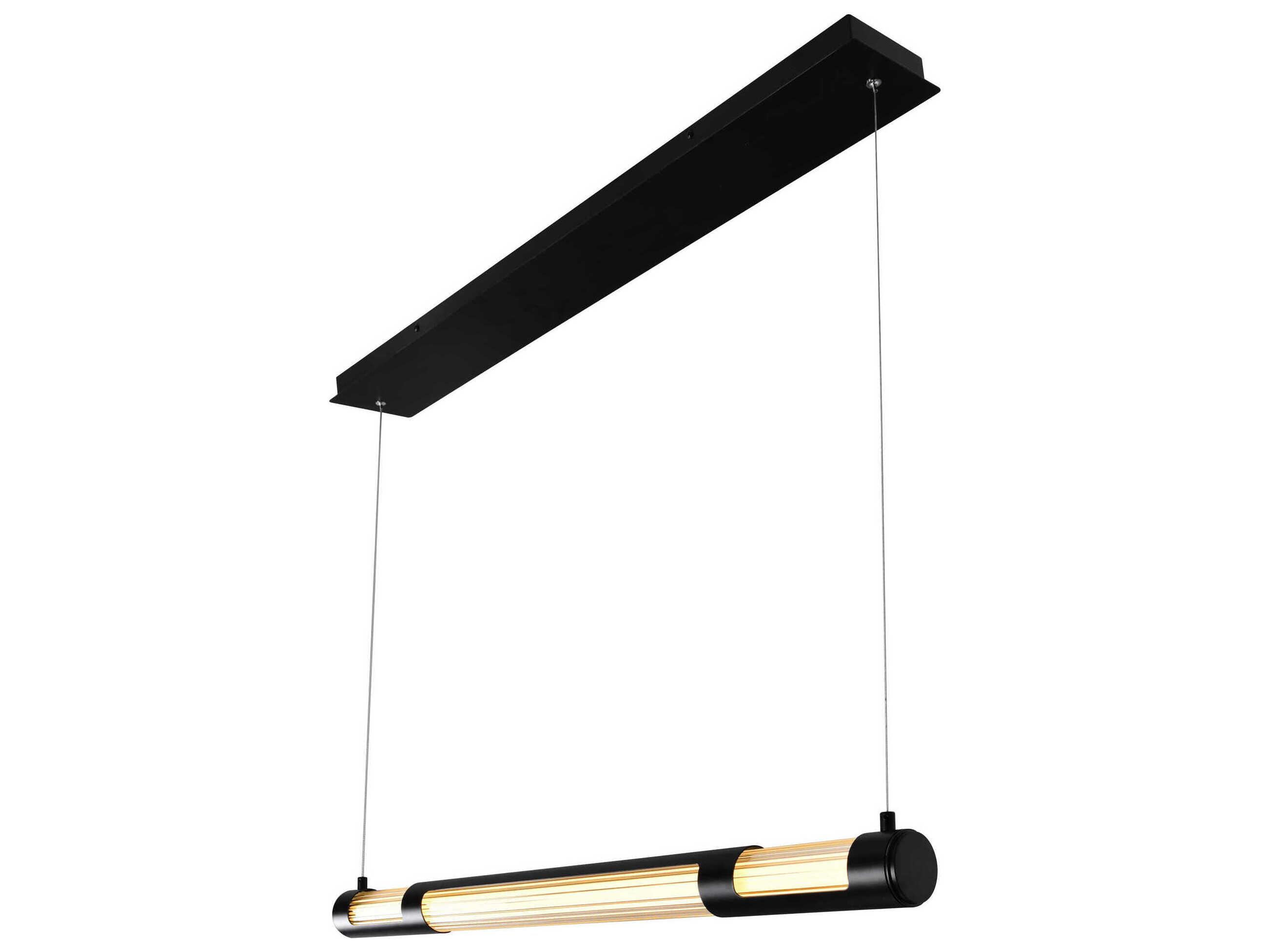 CWI Lighting Neva Black Linear Island Pendant