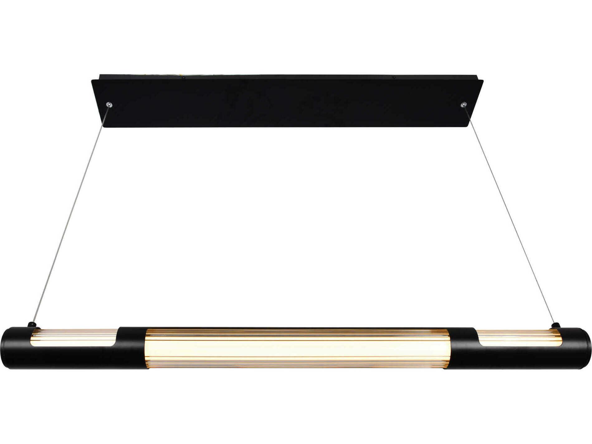 CWI Lighting Neva Black Linear Island Pendant