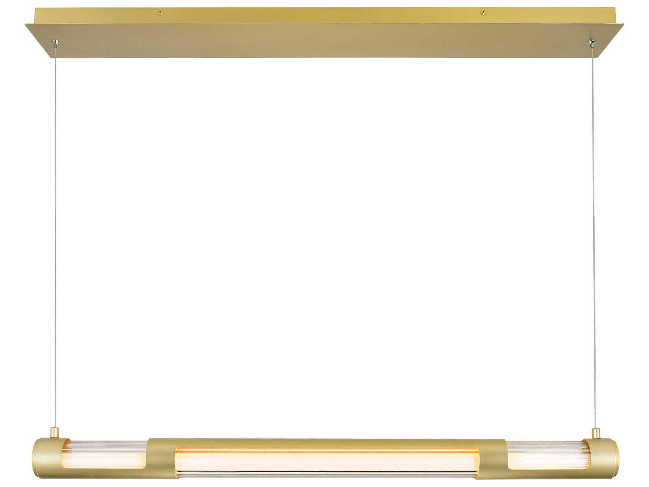 CWI Lighting Neva Satin Gold Linear Island Pendant