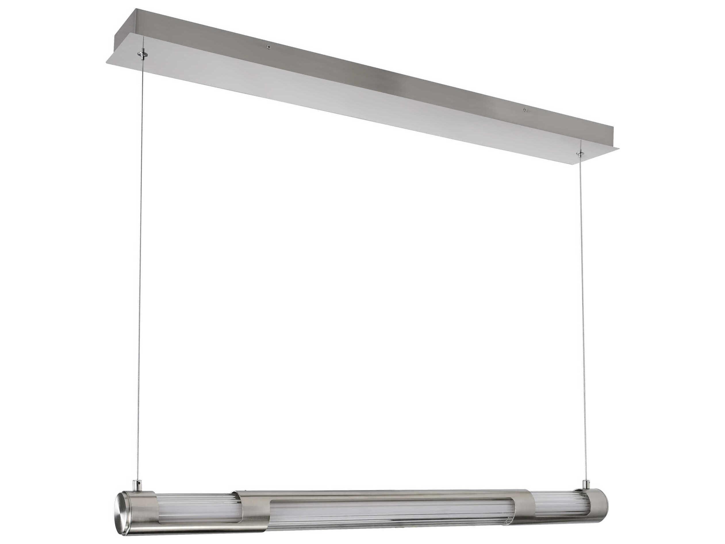 CWI Lighting Neva Satin Nickel Linear Island Pendant