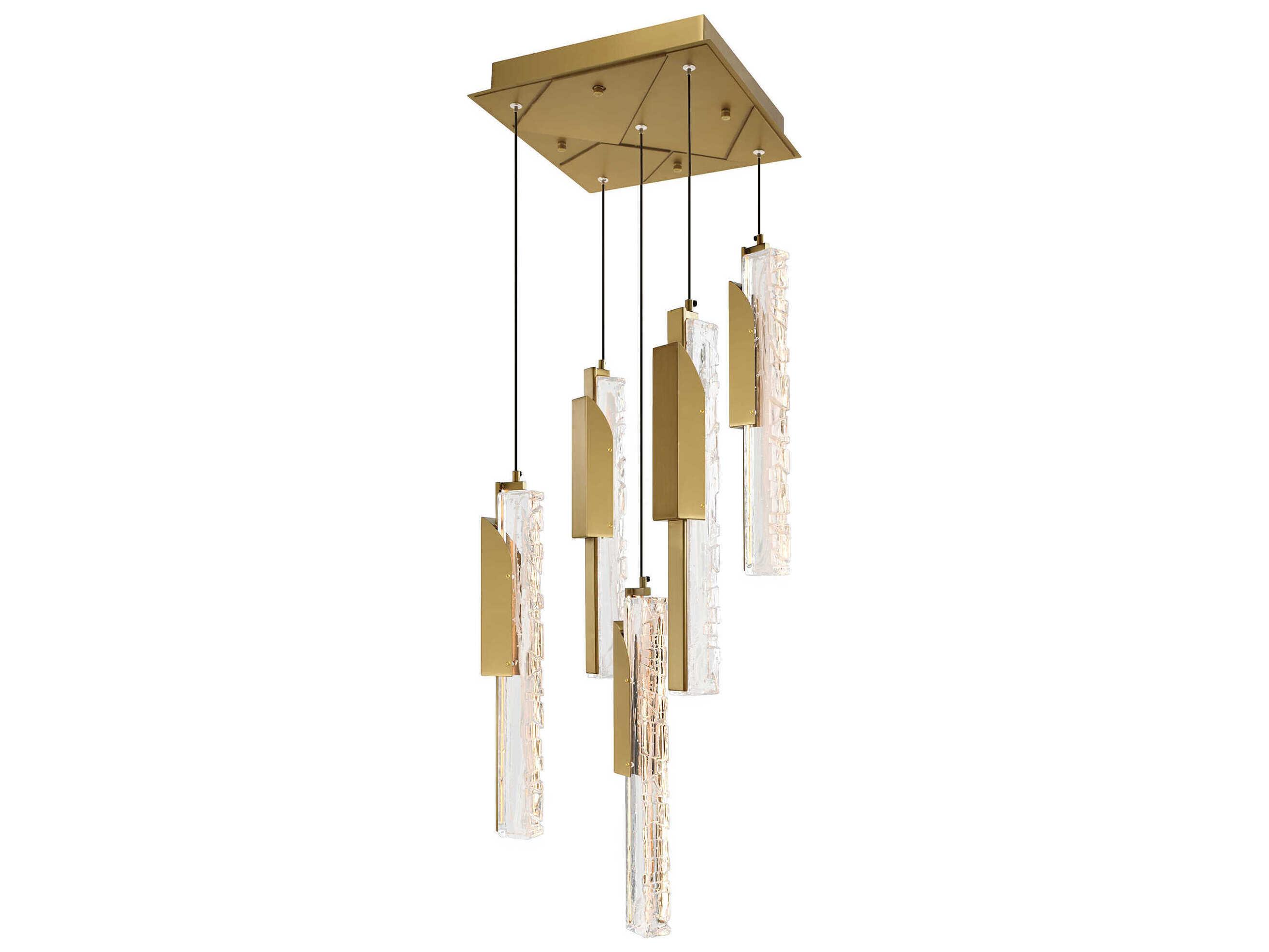 CWI Lighting Valira Brass Linear Mini Pendant