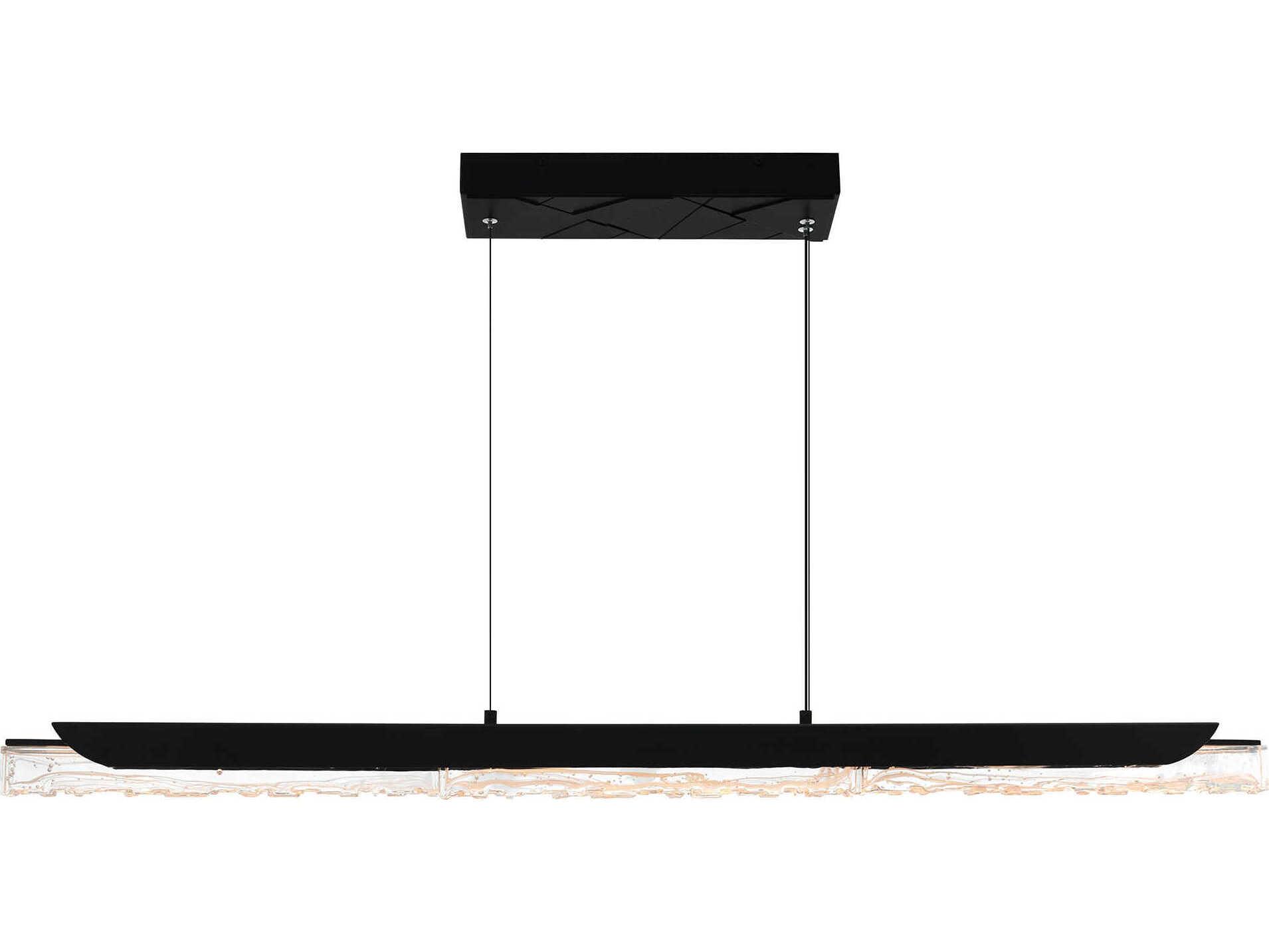 CWI Lighting Valira Black Linear Island Pendant