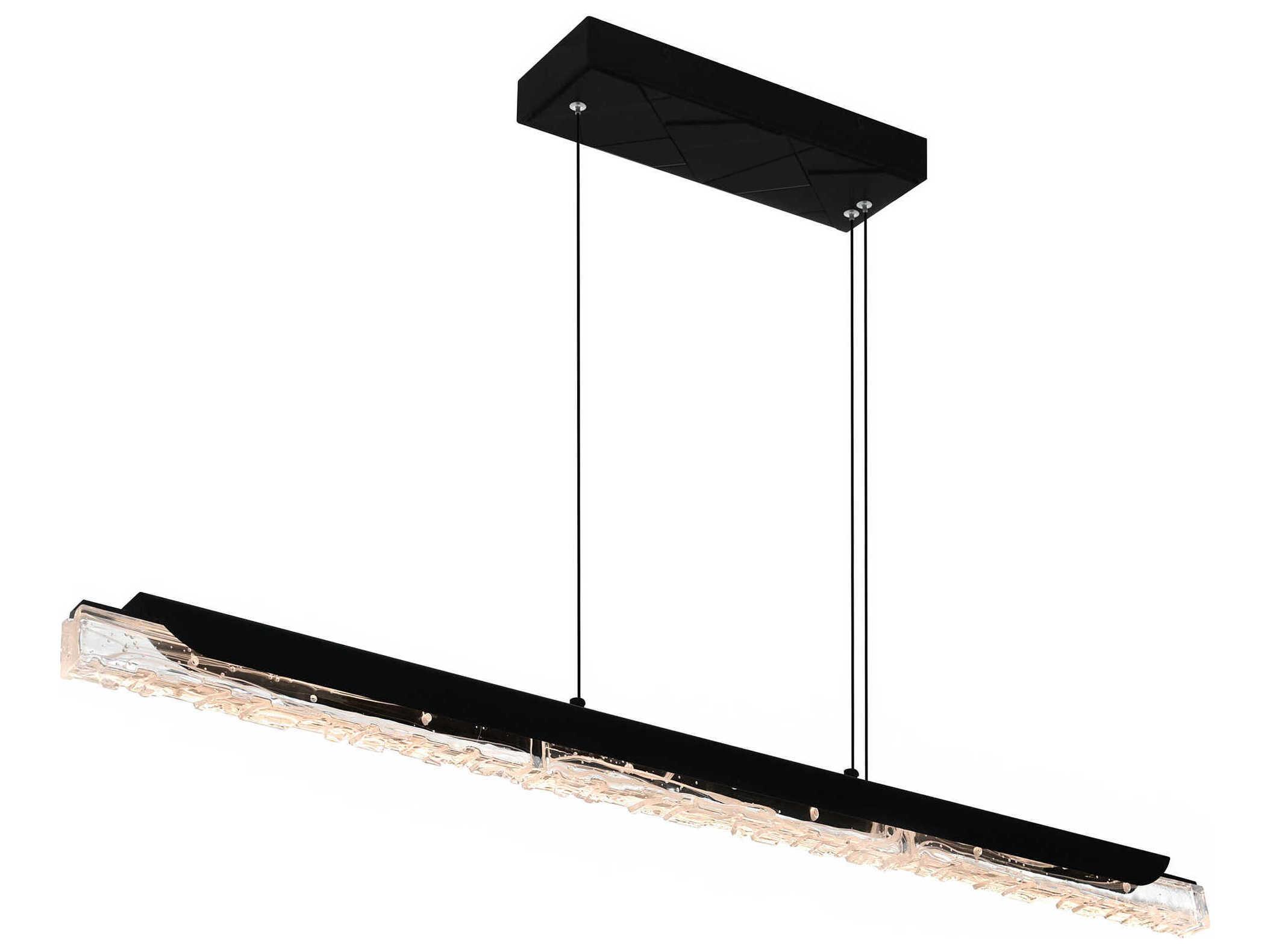 CWI Lighting Valira Black Linear Island Pendant