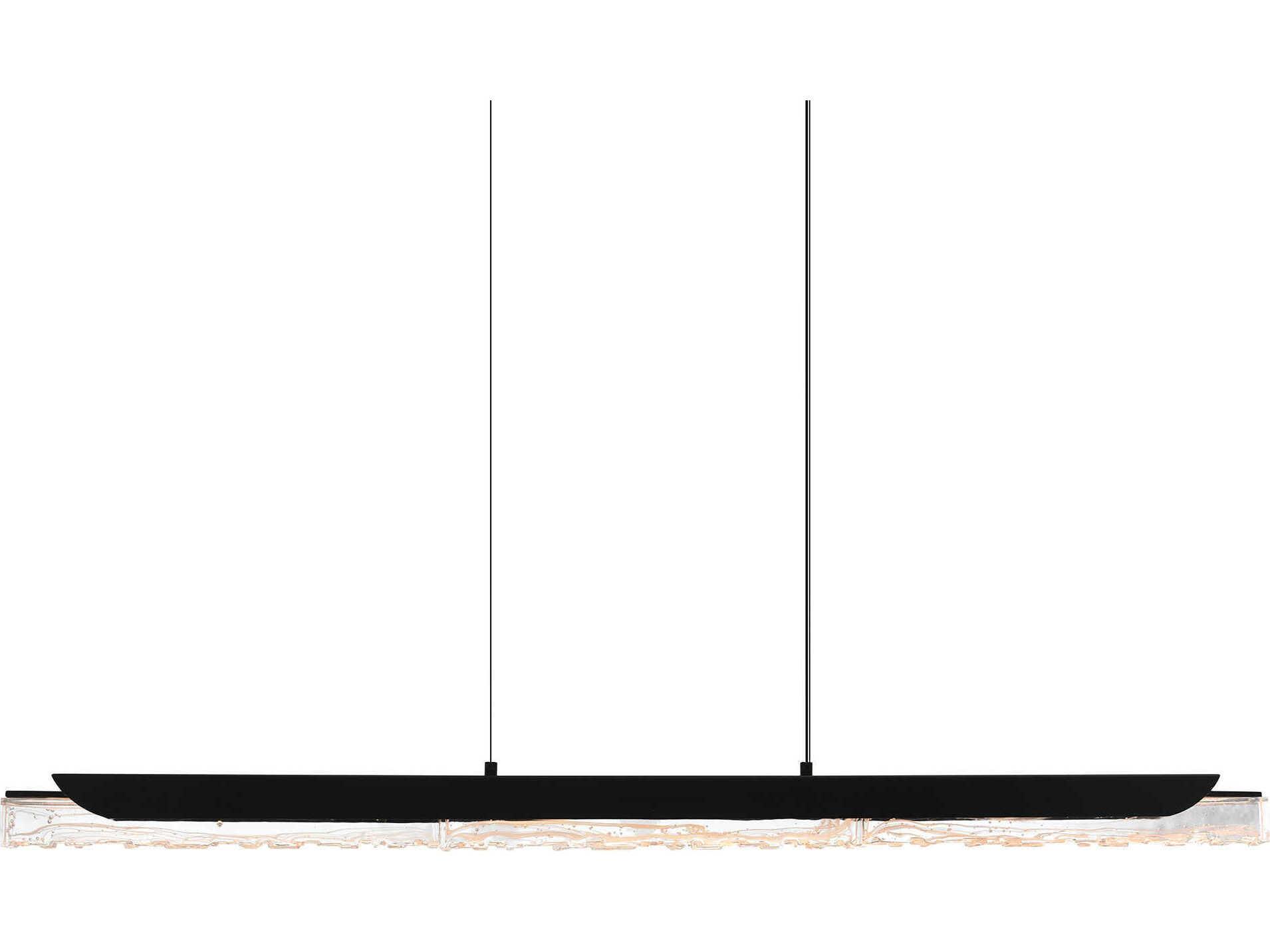 CWI Lighting Valira Black Linear Island Pendant