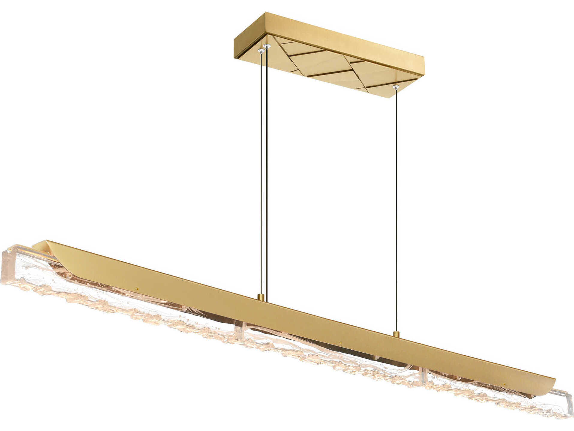 CWI Lighting Valira Brass Linear Island Pendant