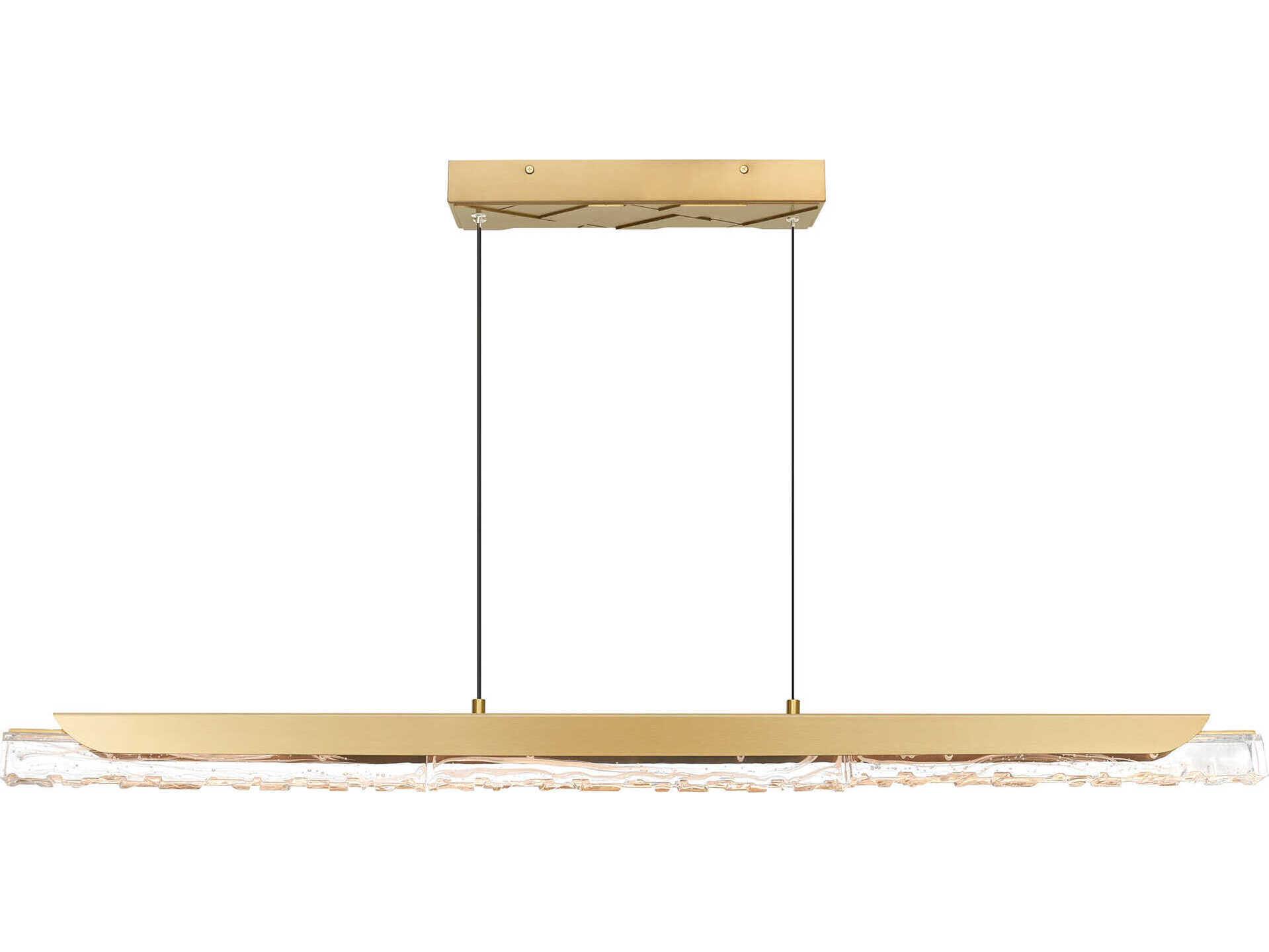 CWI Lighting Valira Brass Linear Island Pendant