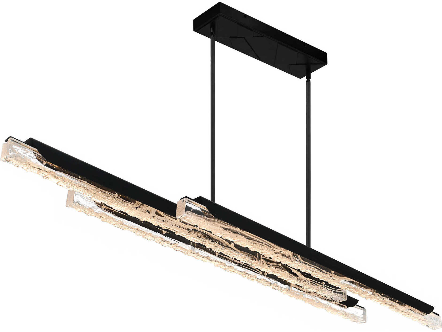 CWI Lighting Valira Black Linear Island Pendant