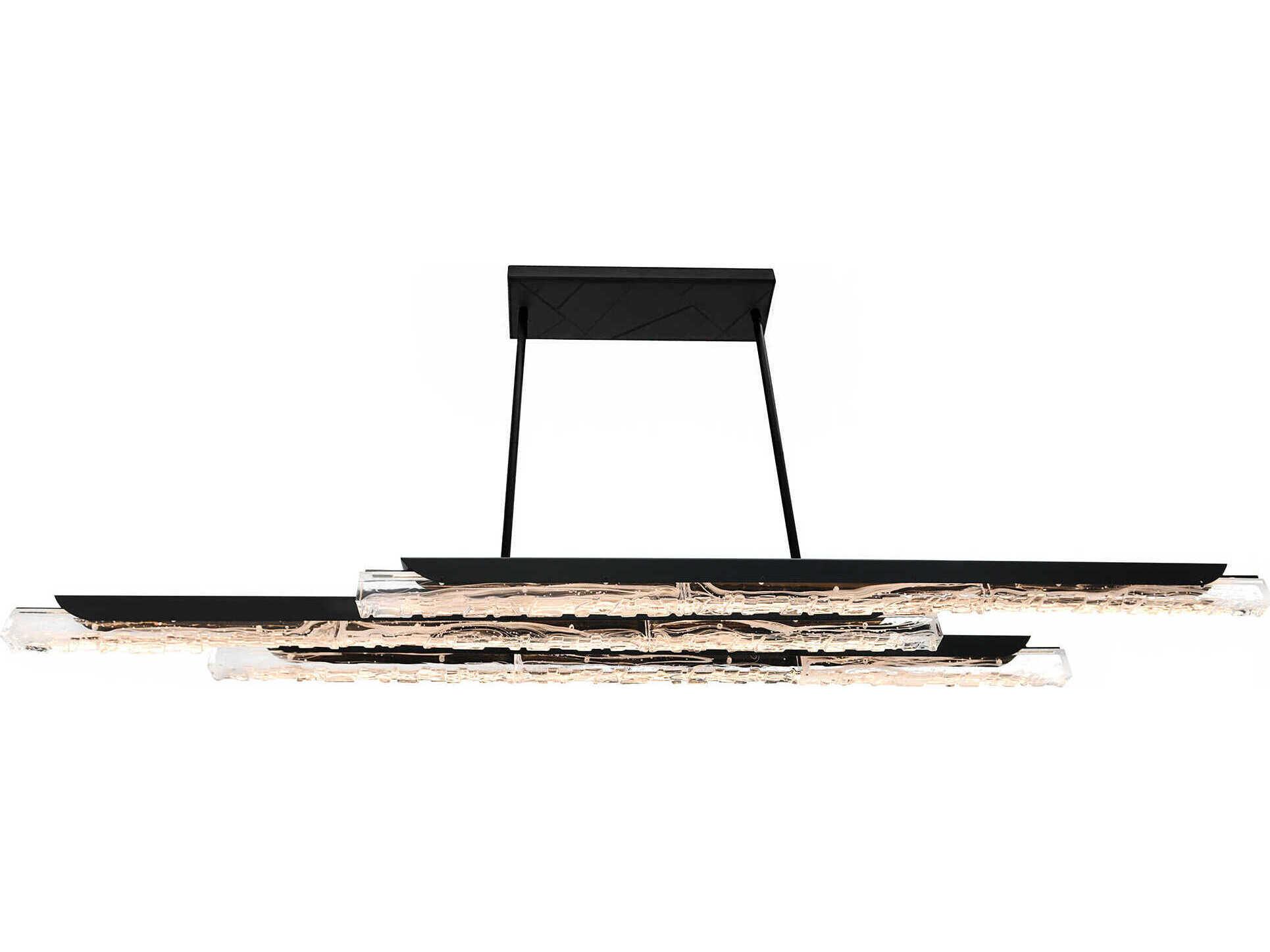 CWI Lighting Valira Black Linear Island Pendant