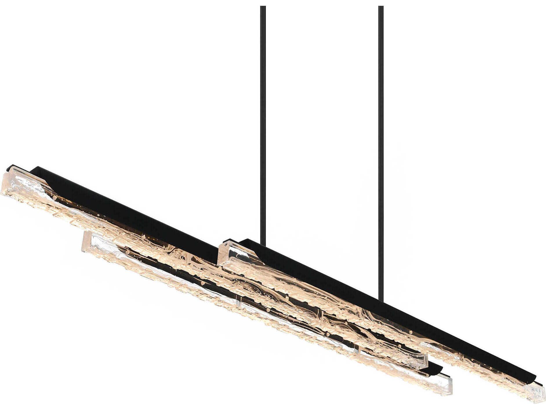 CWI Lighting Valira Black Linear Island Pendant
