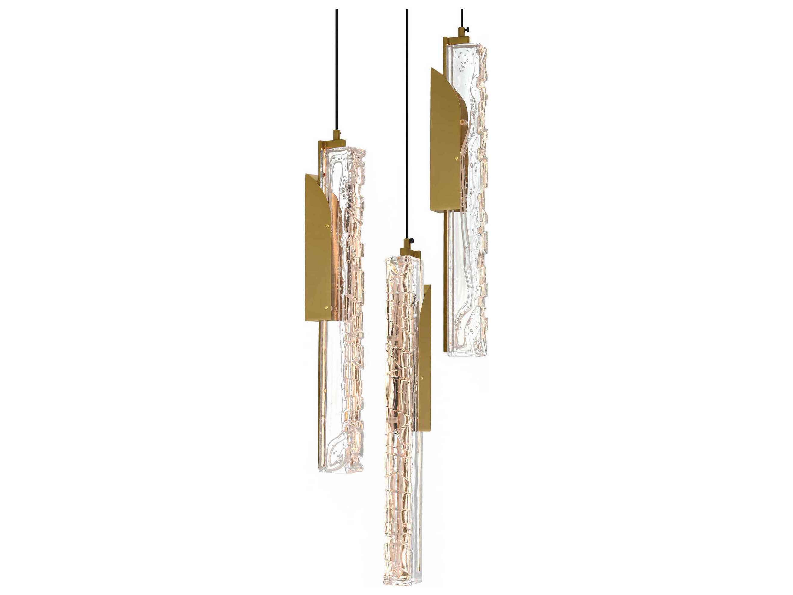 CWI Lighting Valira Brass Linear Mini Pendant