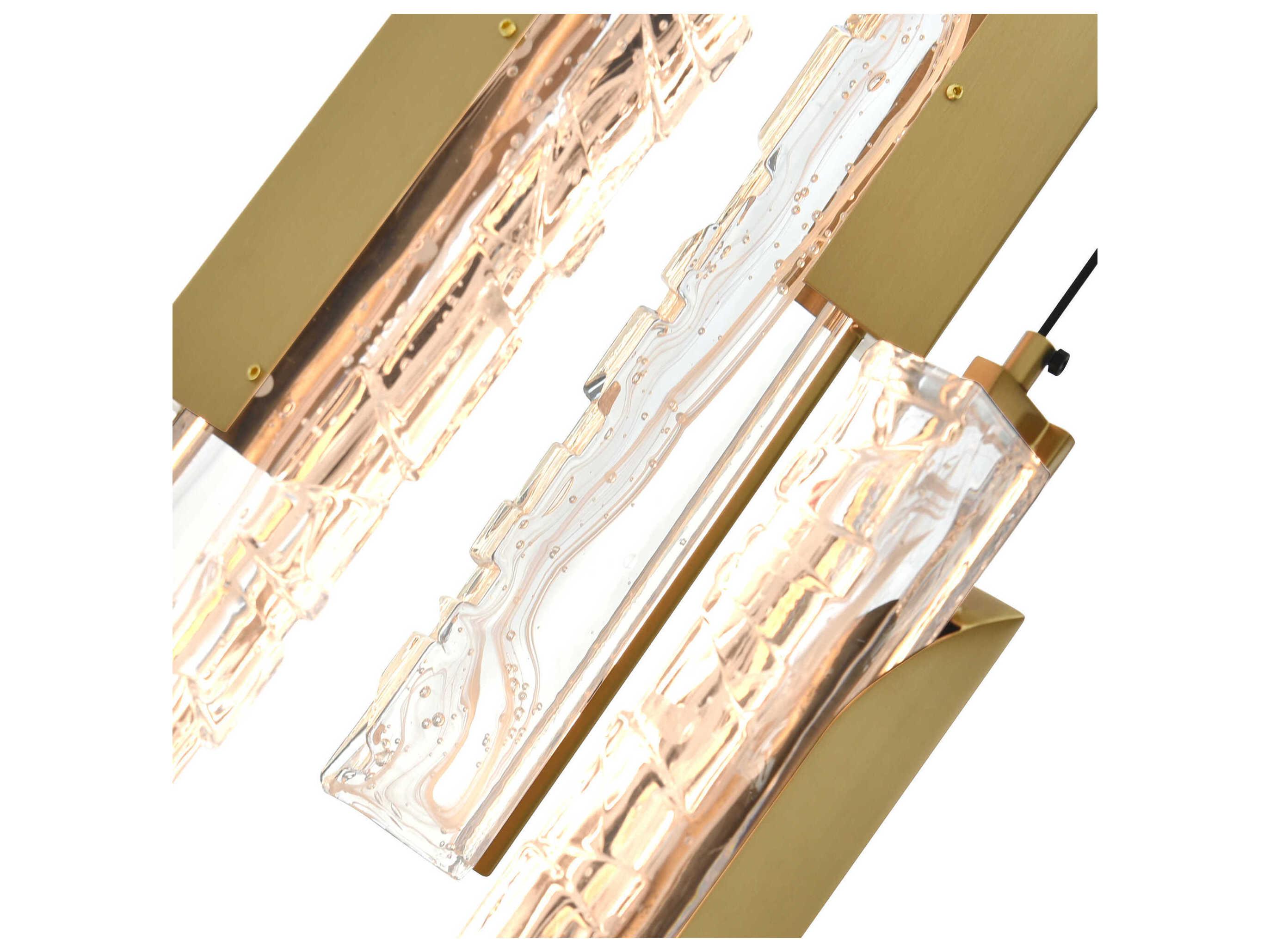 CWI Lighting Valira Brass Linear Mini Pendant