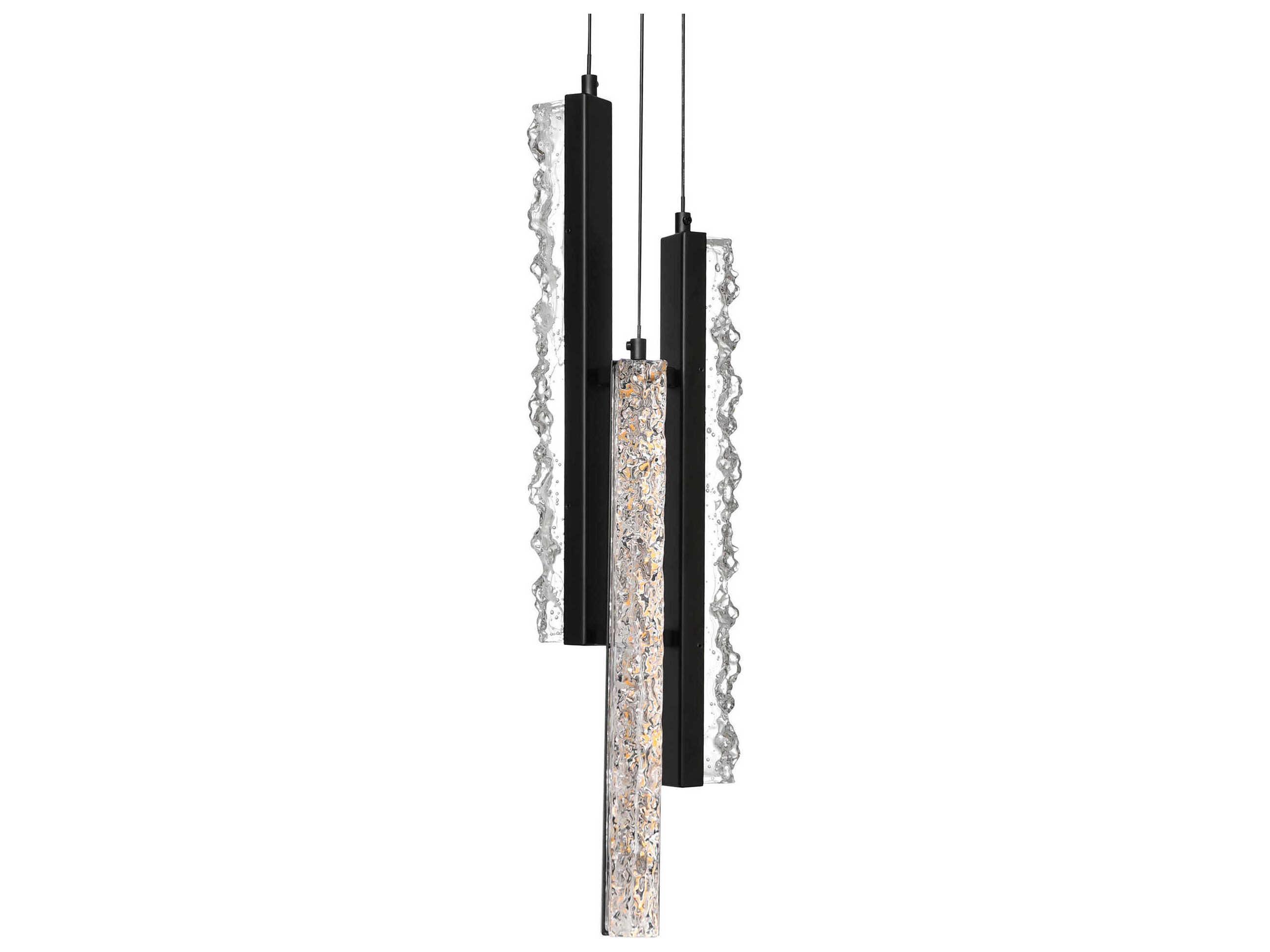 CWI Lighting Stagger Black Linear Mini Pendant