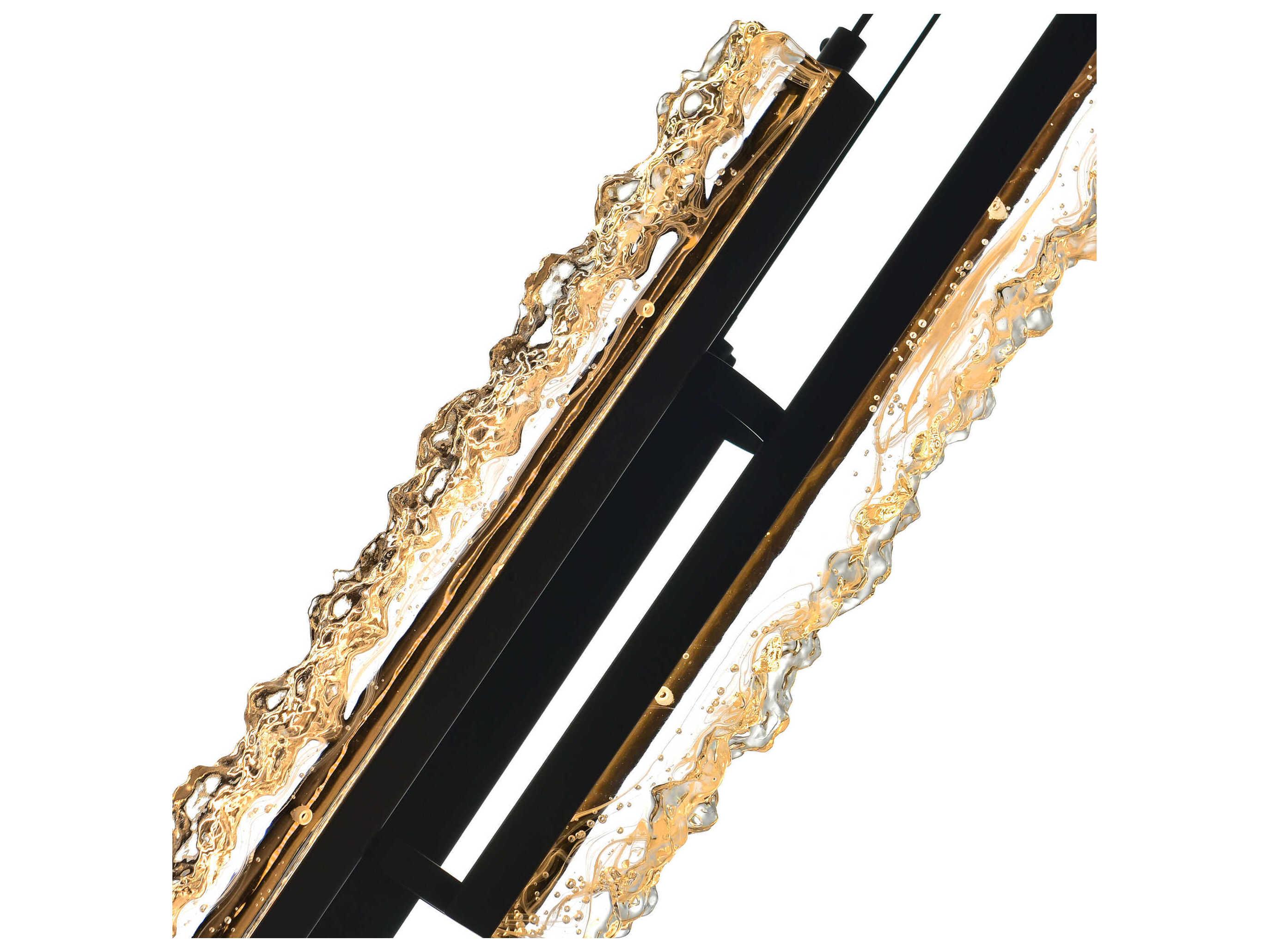 CWI Lighting Stagger Black Linear Mini Pendant