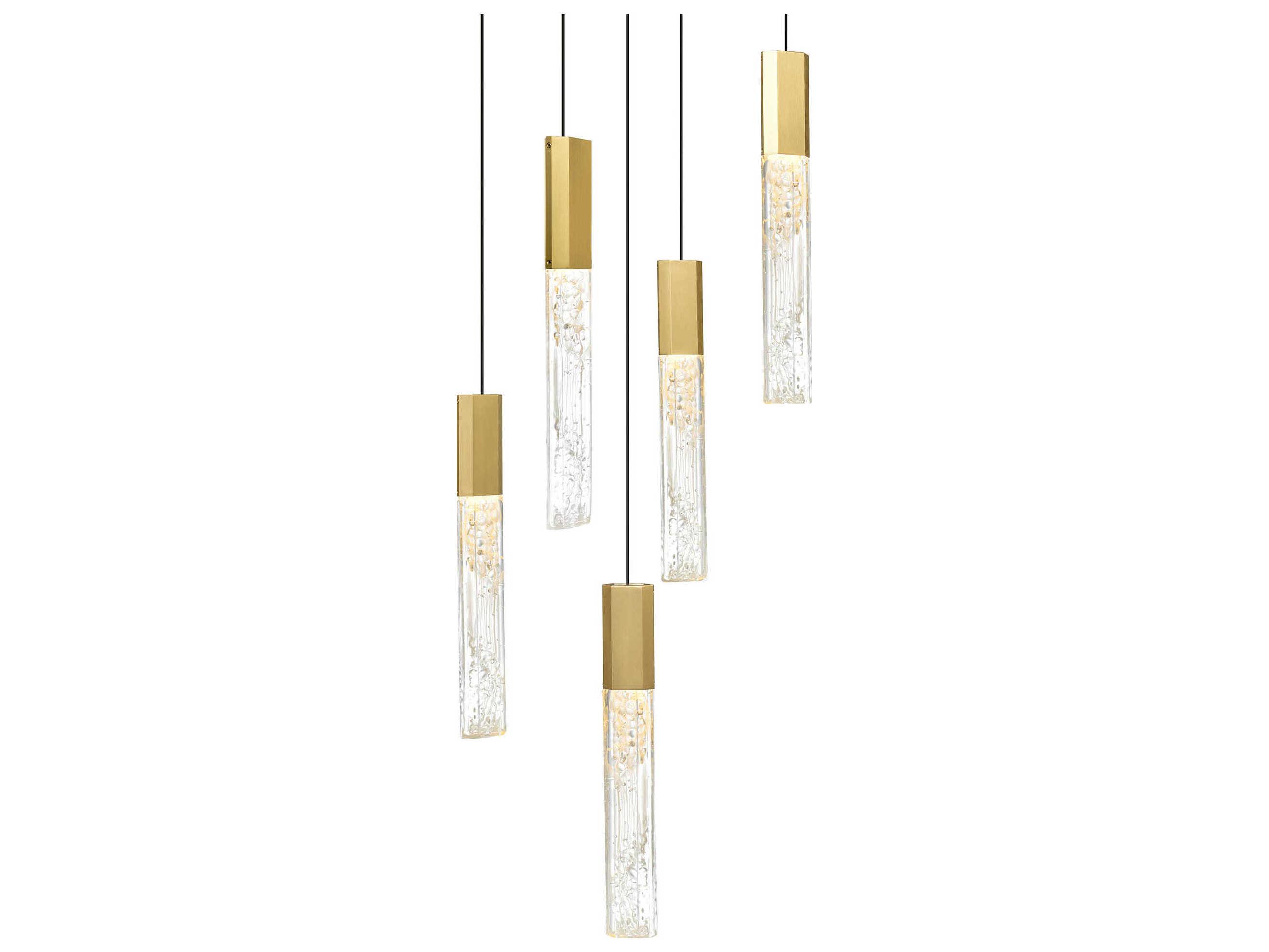 CWI Lighting Greta Brass Linear Mini Pendant