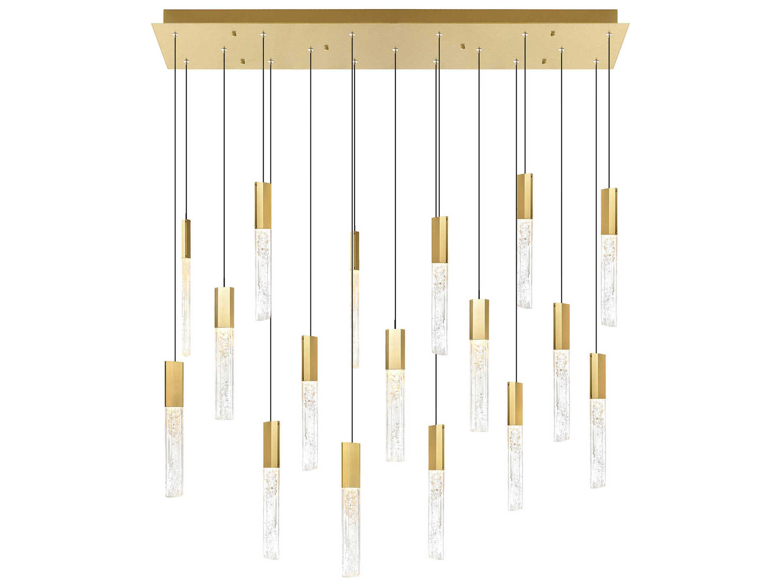 CWI Lighting Greta Brass Linear Island Pendant