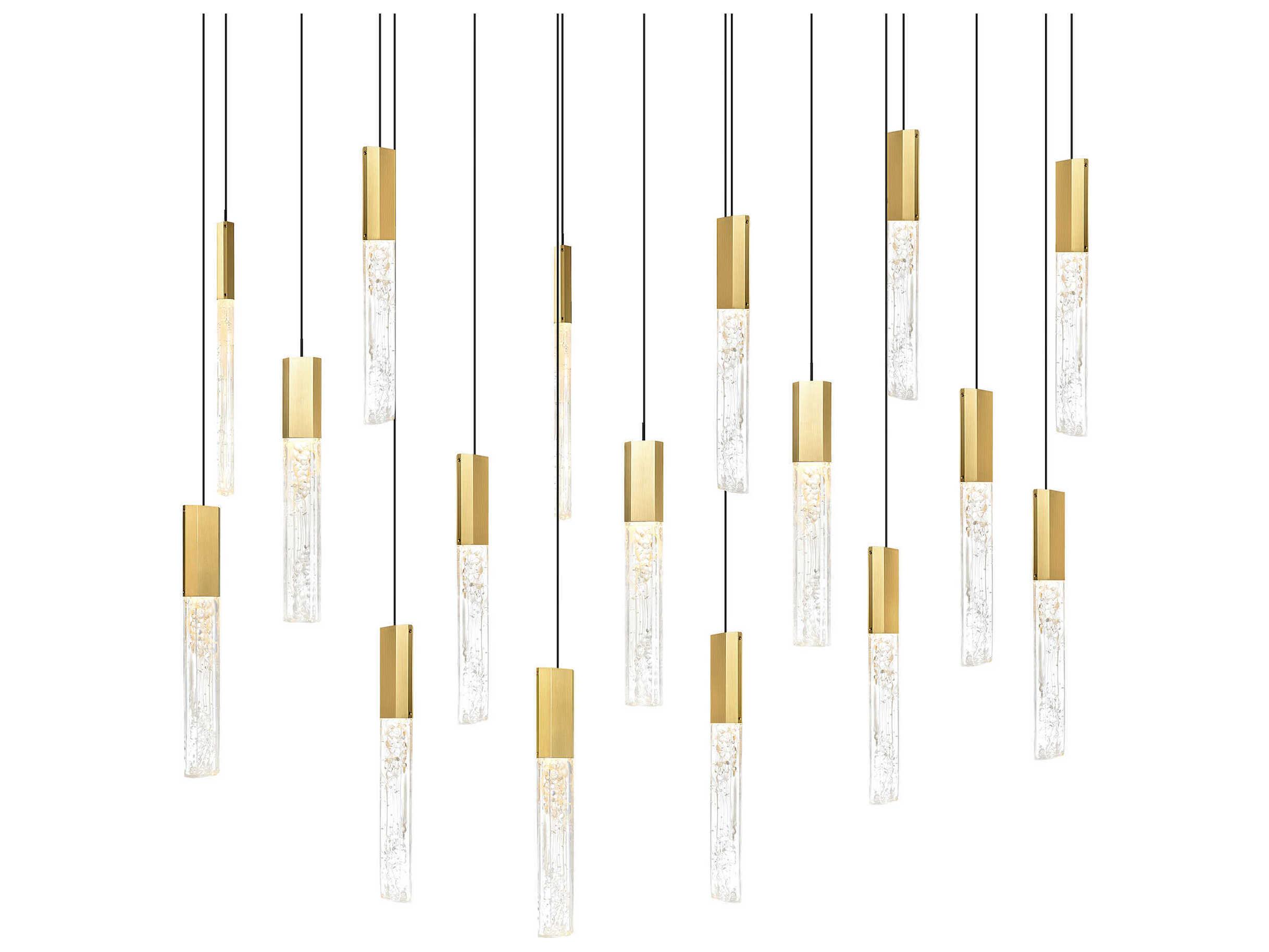 CWI Lighting Greta Brass Linear Island Pendant