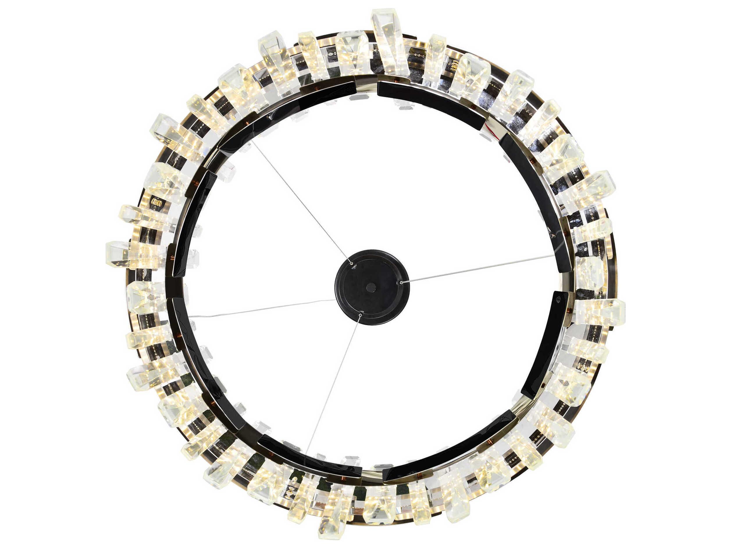 CWI Lighting Aya Pearl Black Titanium Gold Round Chandelier