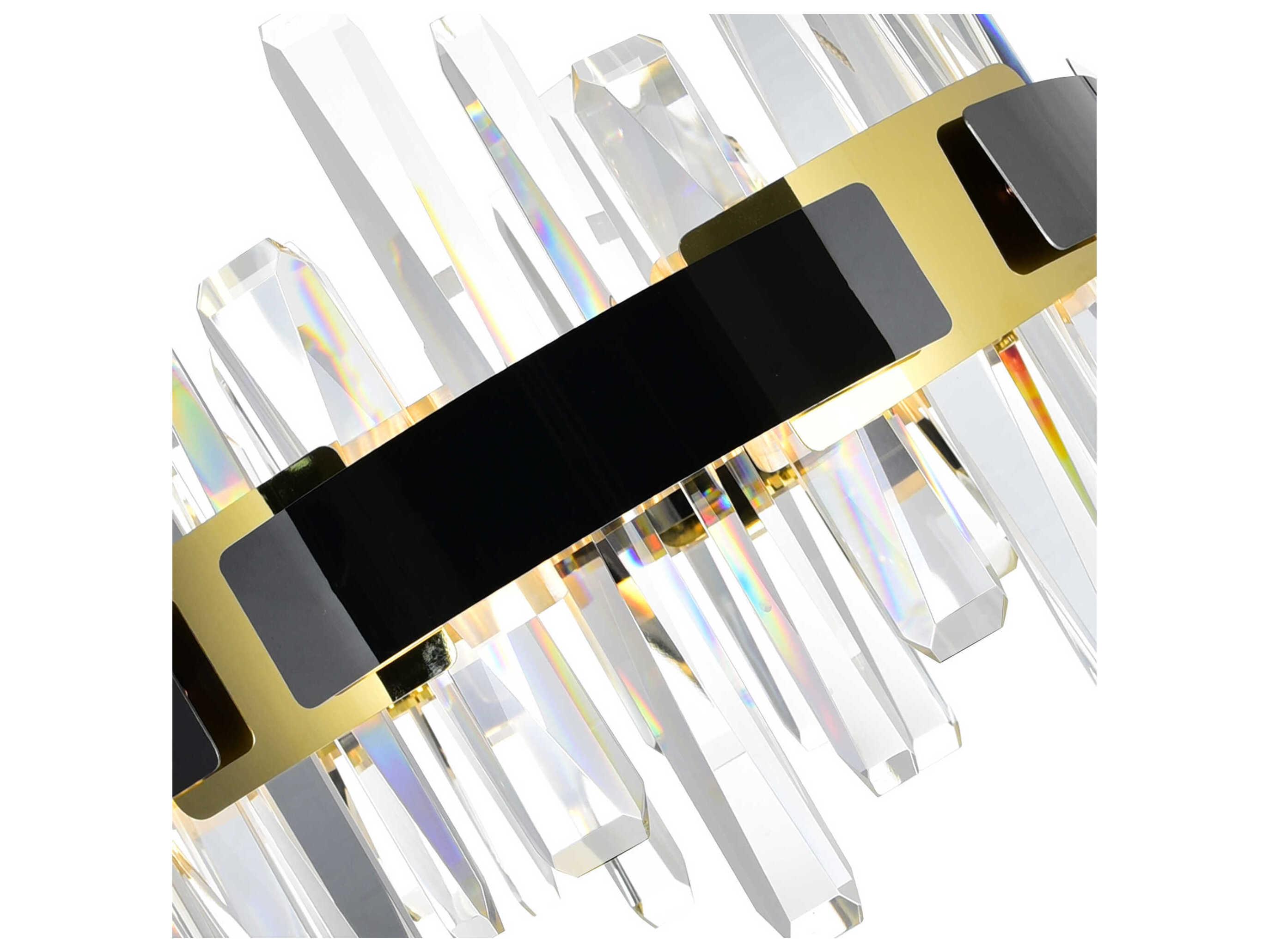 CWI Lighting Aya Pearl Black Titanium Gold Round Tiered Chandelier