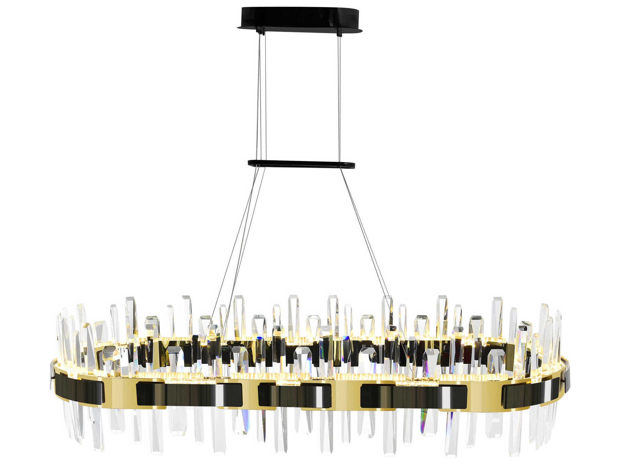 CWI Lighting Aya Pearl Black Titanium Gold Island Pendant