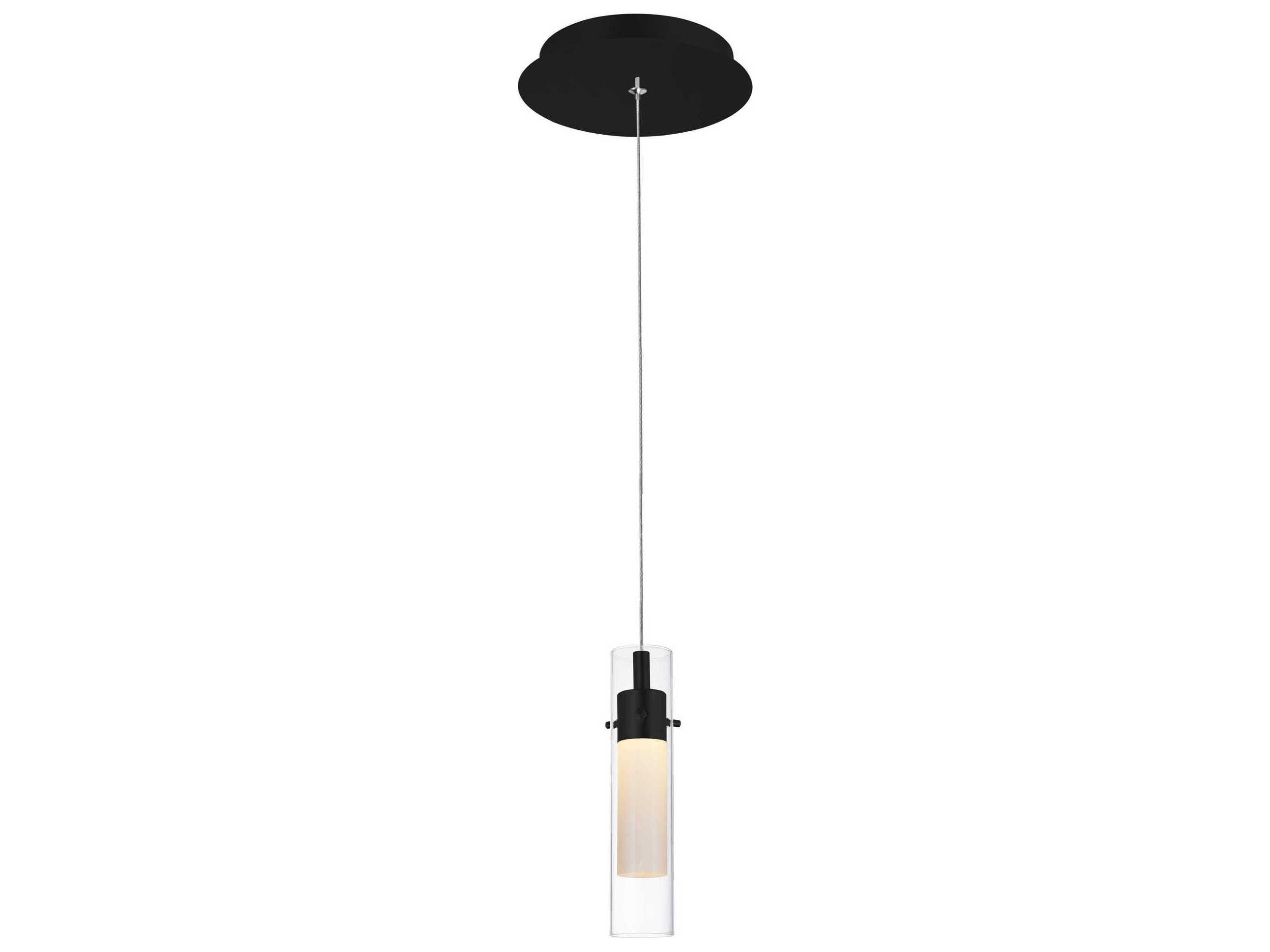 CWI Lighting Olinda Black Cylinder Mini Pendant