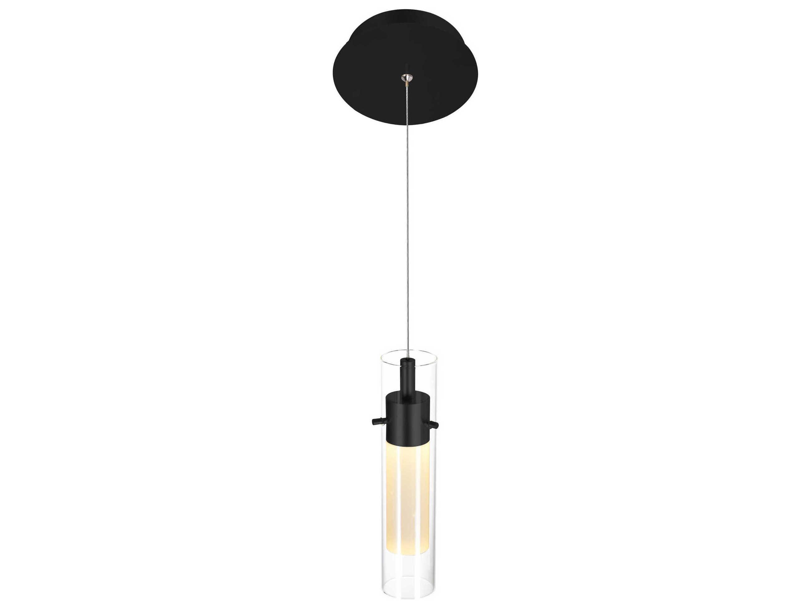 CWI Lighting Olinda Black Cylinder Mini Pendant