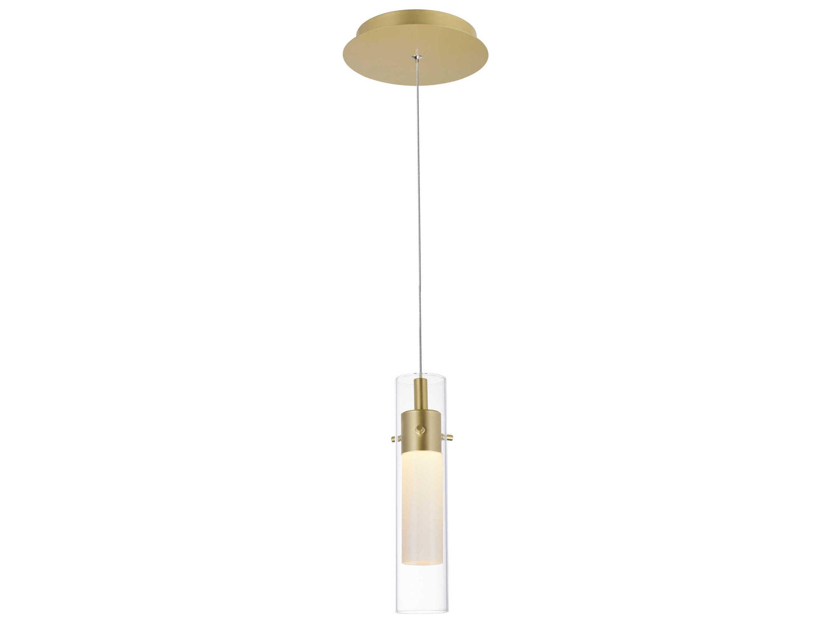 CWI Lighting Olinda Satin Gold Cylinder Mini Pendant