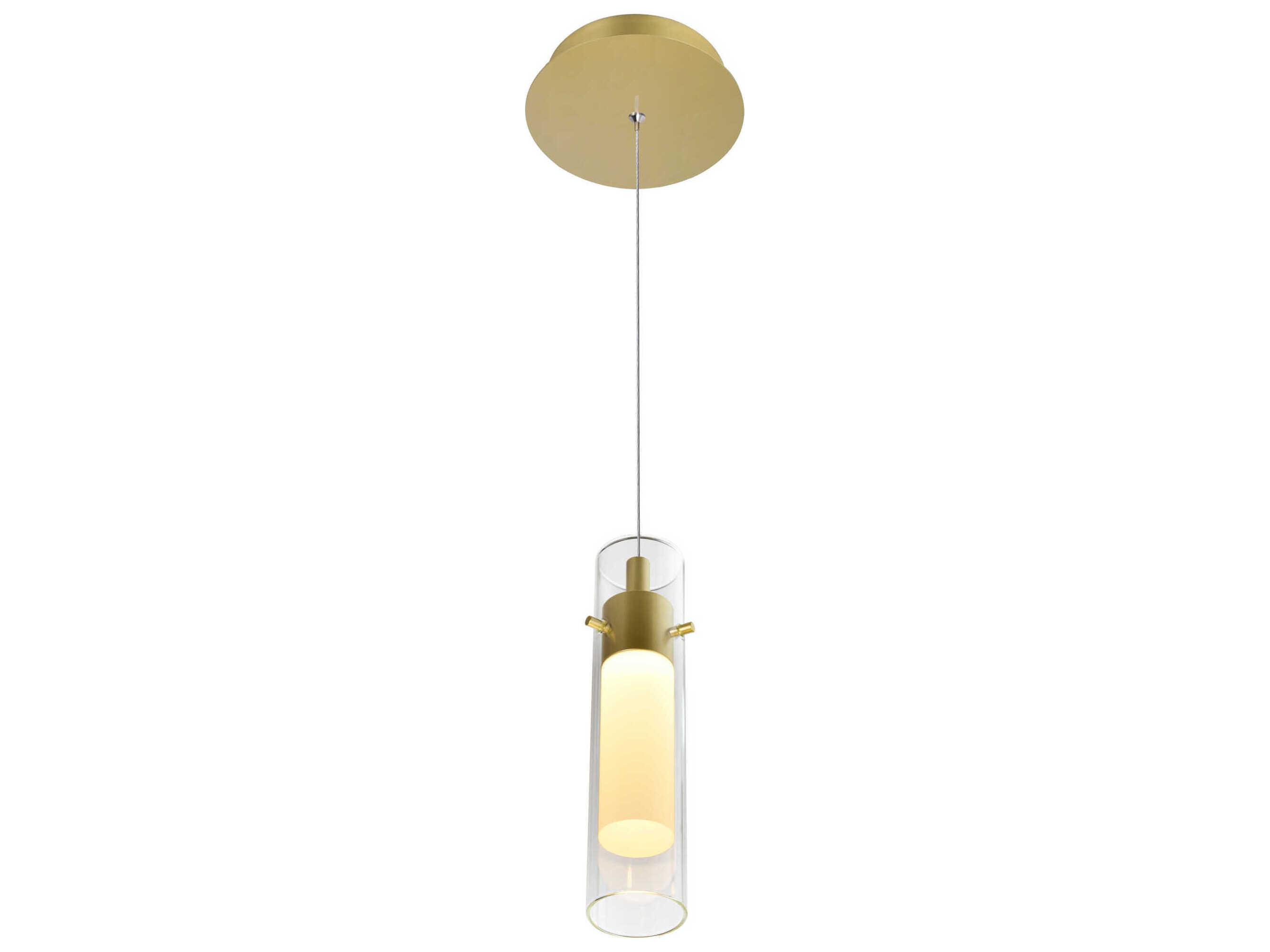 CWI Lighting Olinda Satin Gold Cylinder Mini Pendant