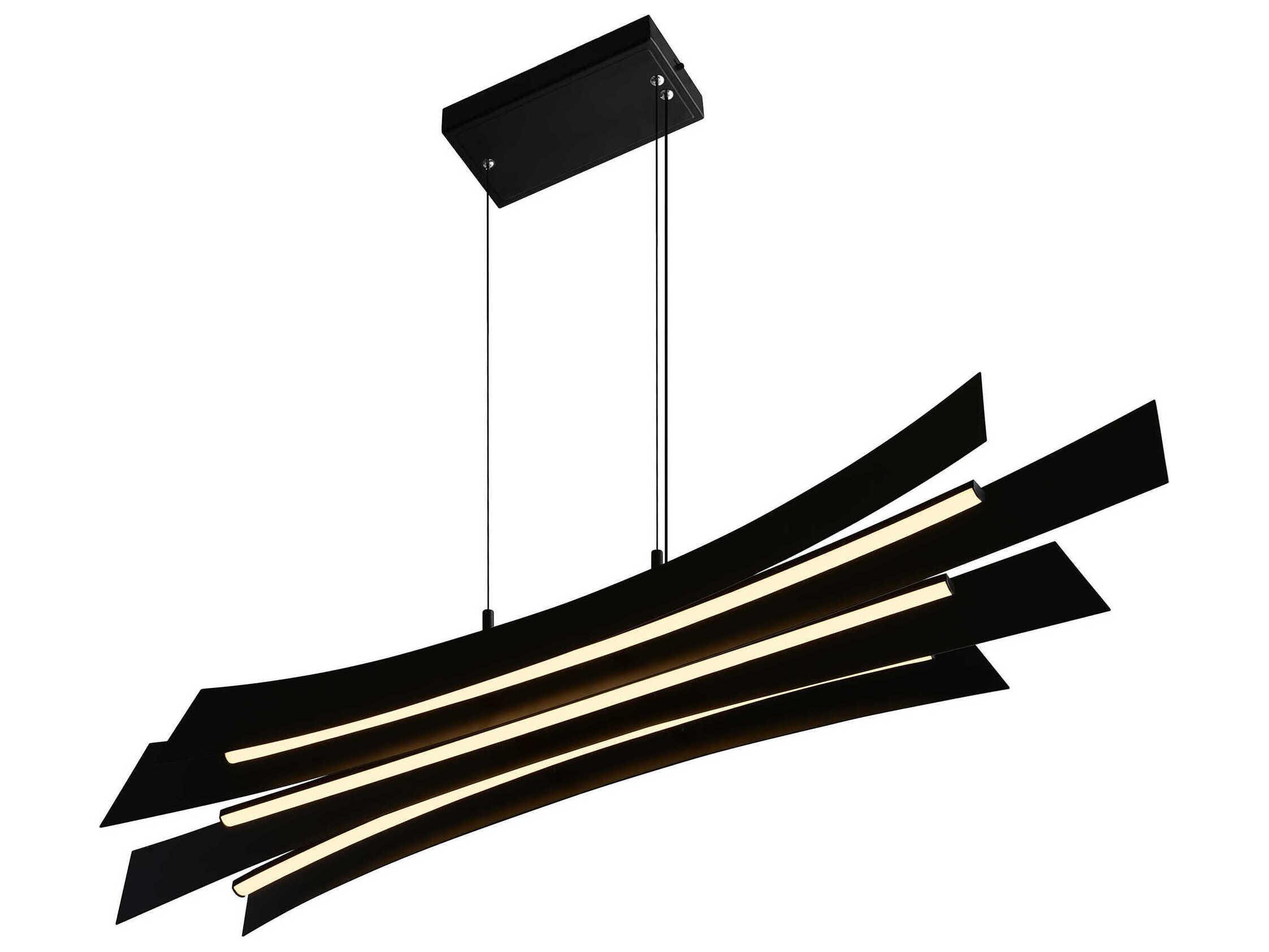 CWI Lighting Candora Black Linear Island Pendant