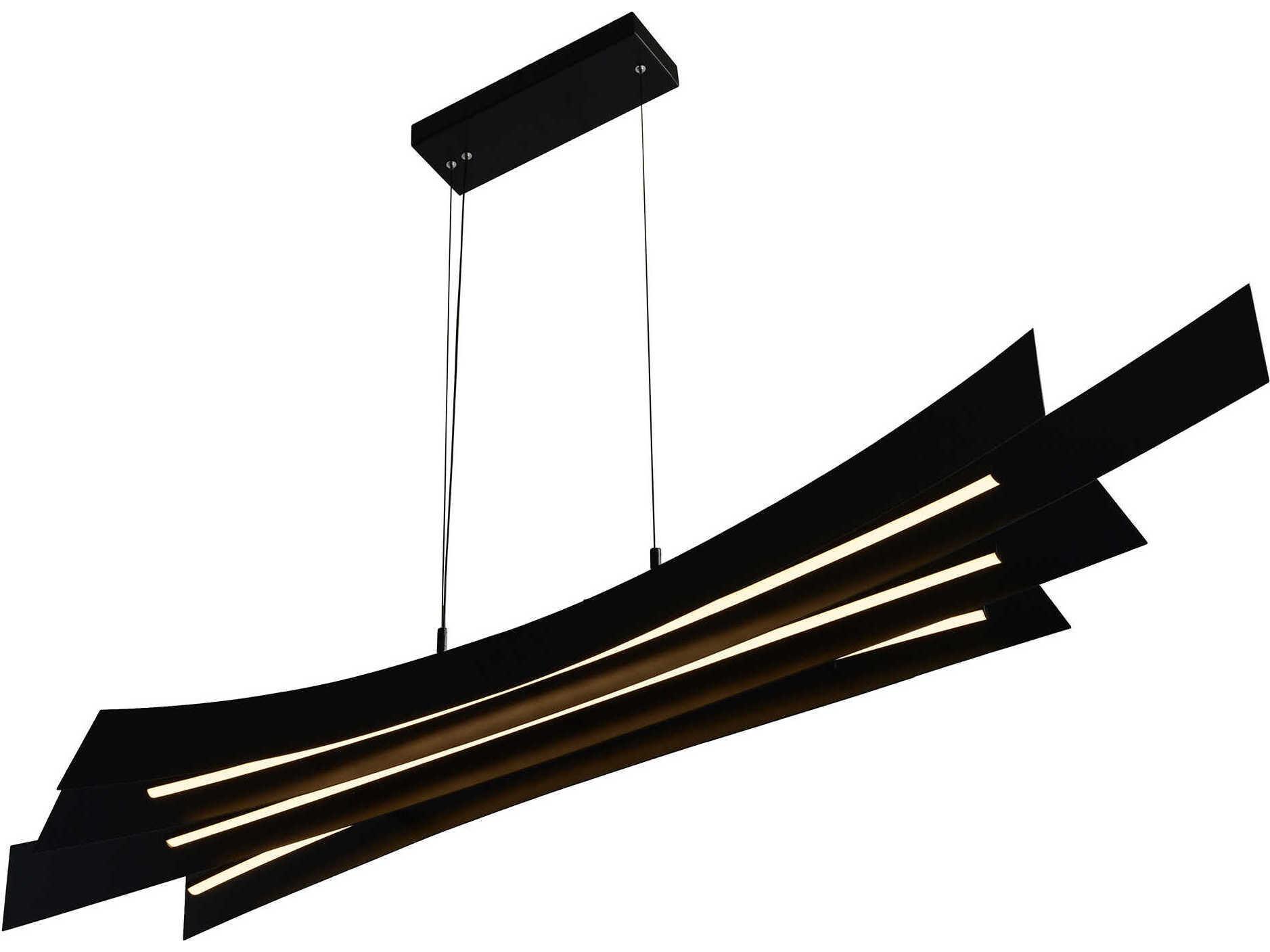 CWI Lighting Candora Black Linear Island Pendant