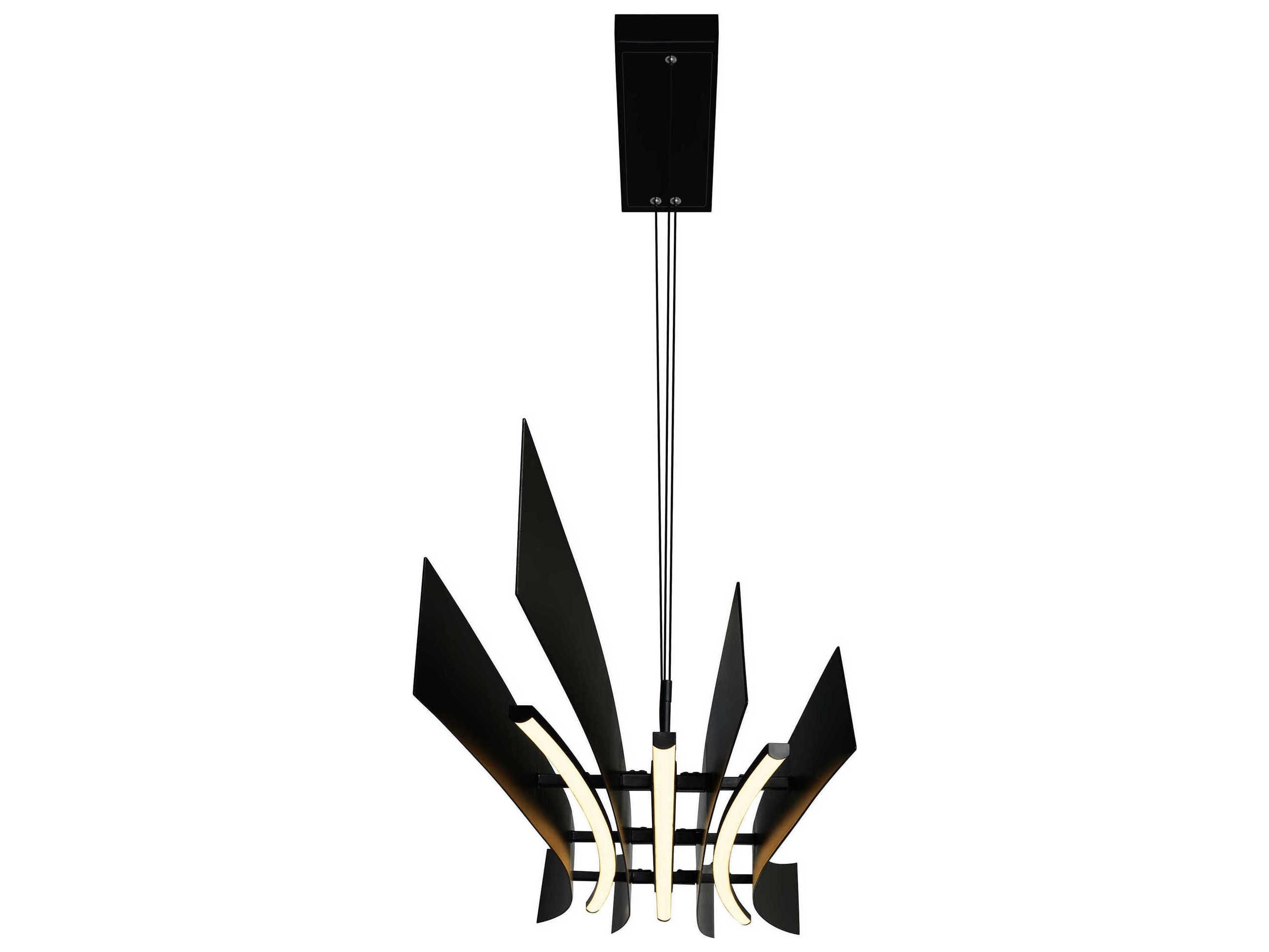 CWI Lighting Candora Black Linear Island Pendant