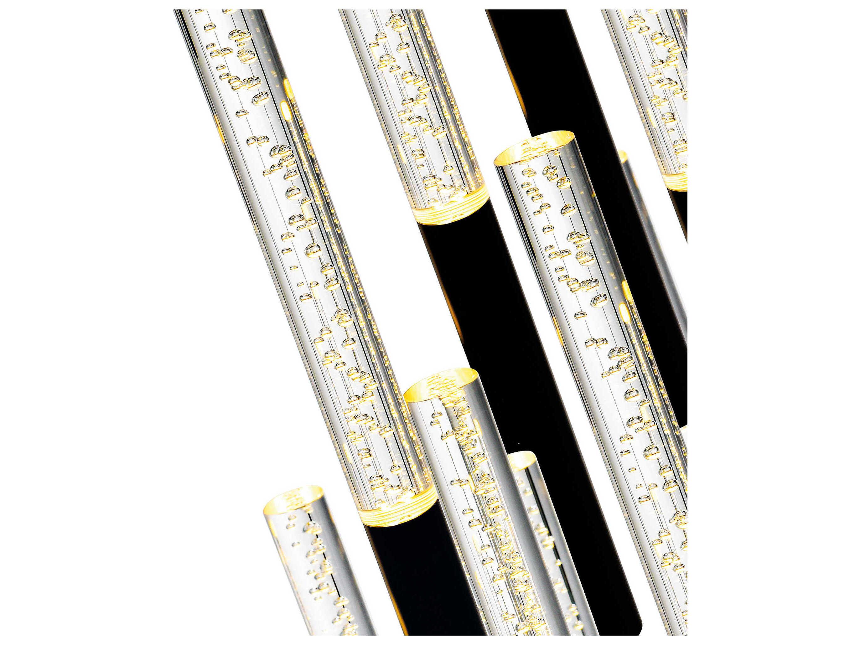 CWI Lighting Dragonswatch Black Linear Island Pendant