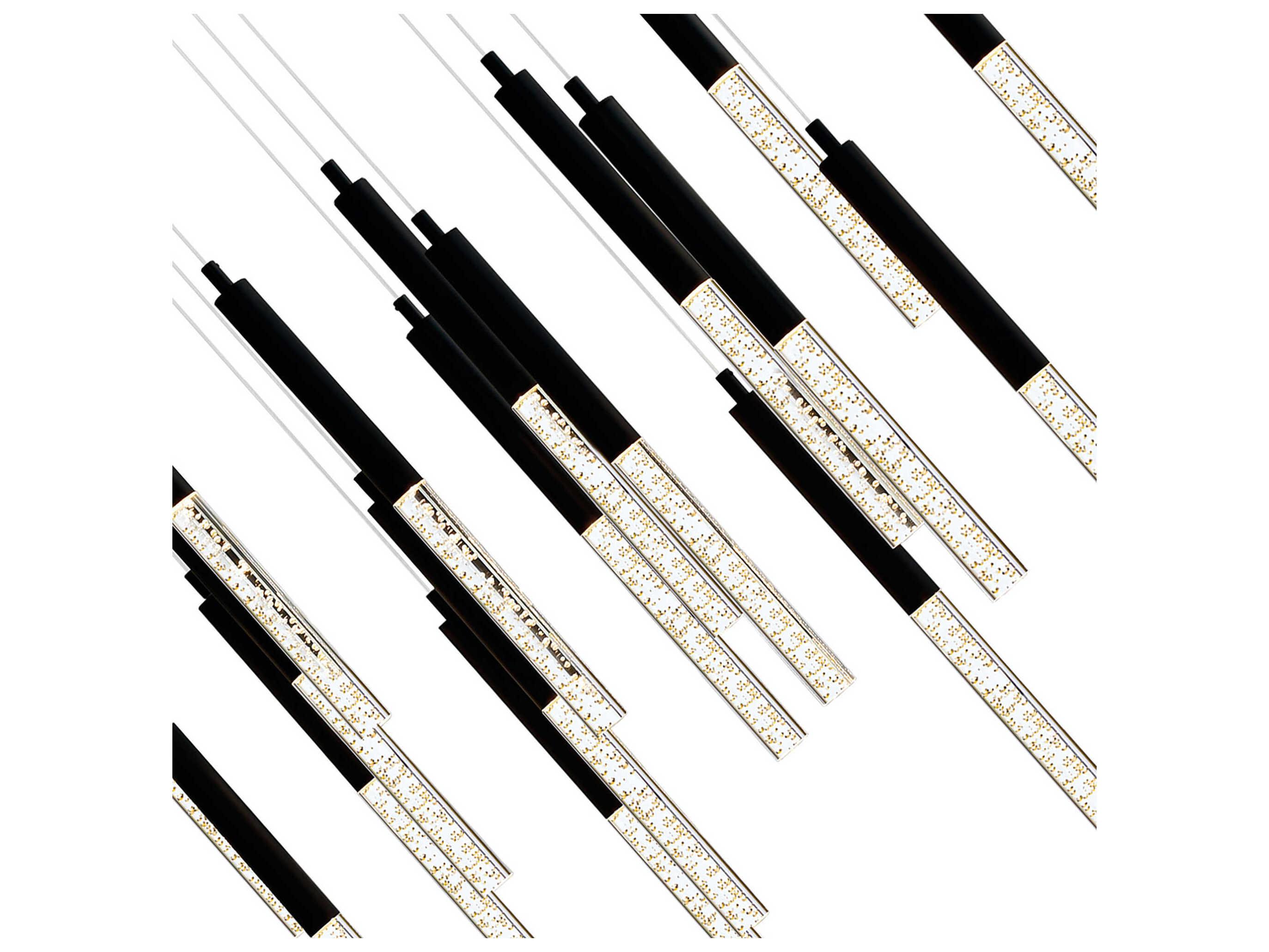 CWI Lighting Dragonswatch Black Linear Island Pendant