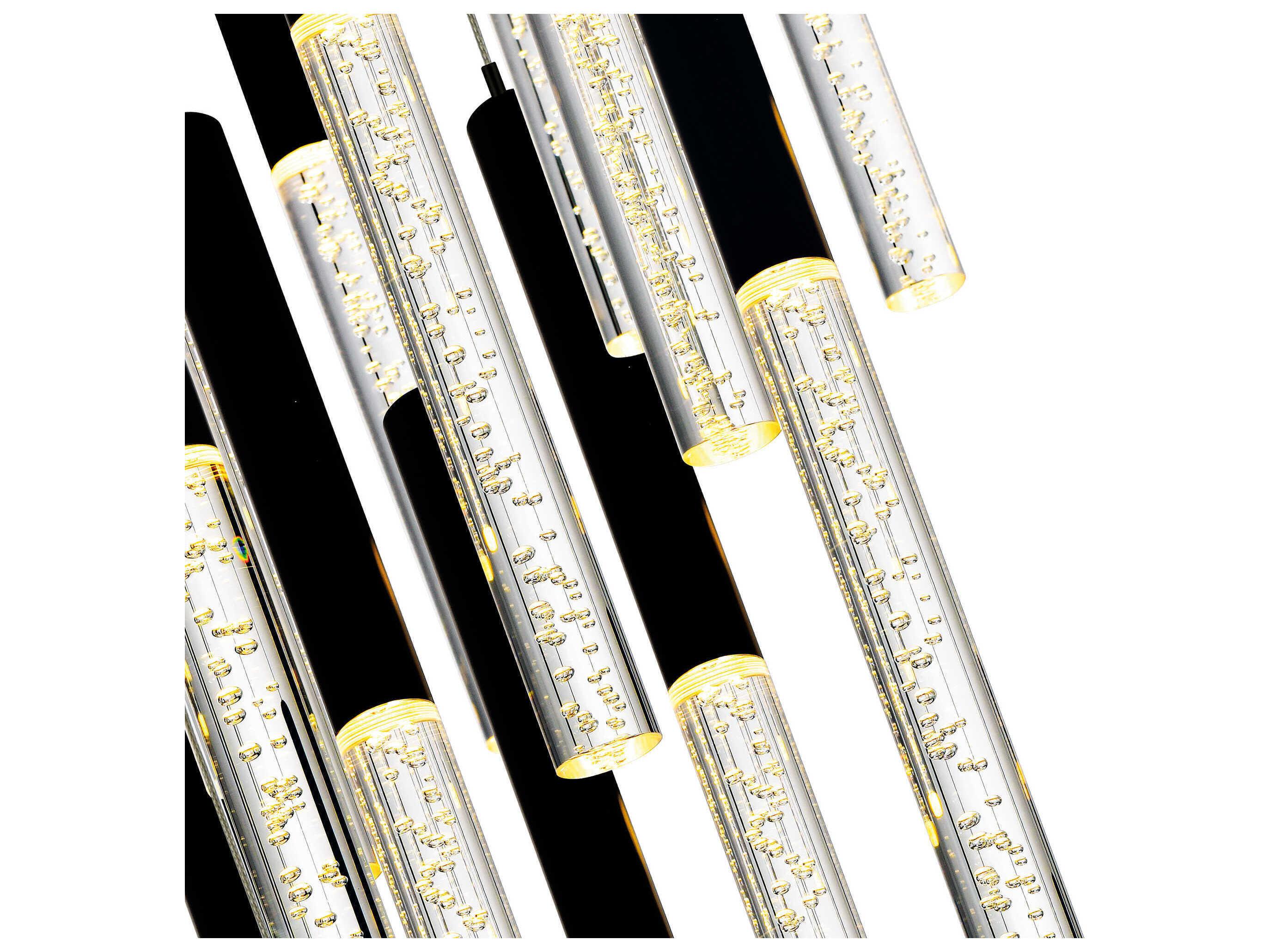 CWI Lighting Dragonswatch Black Linear Island Pendant