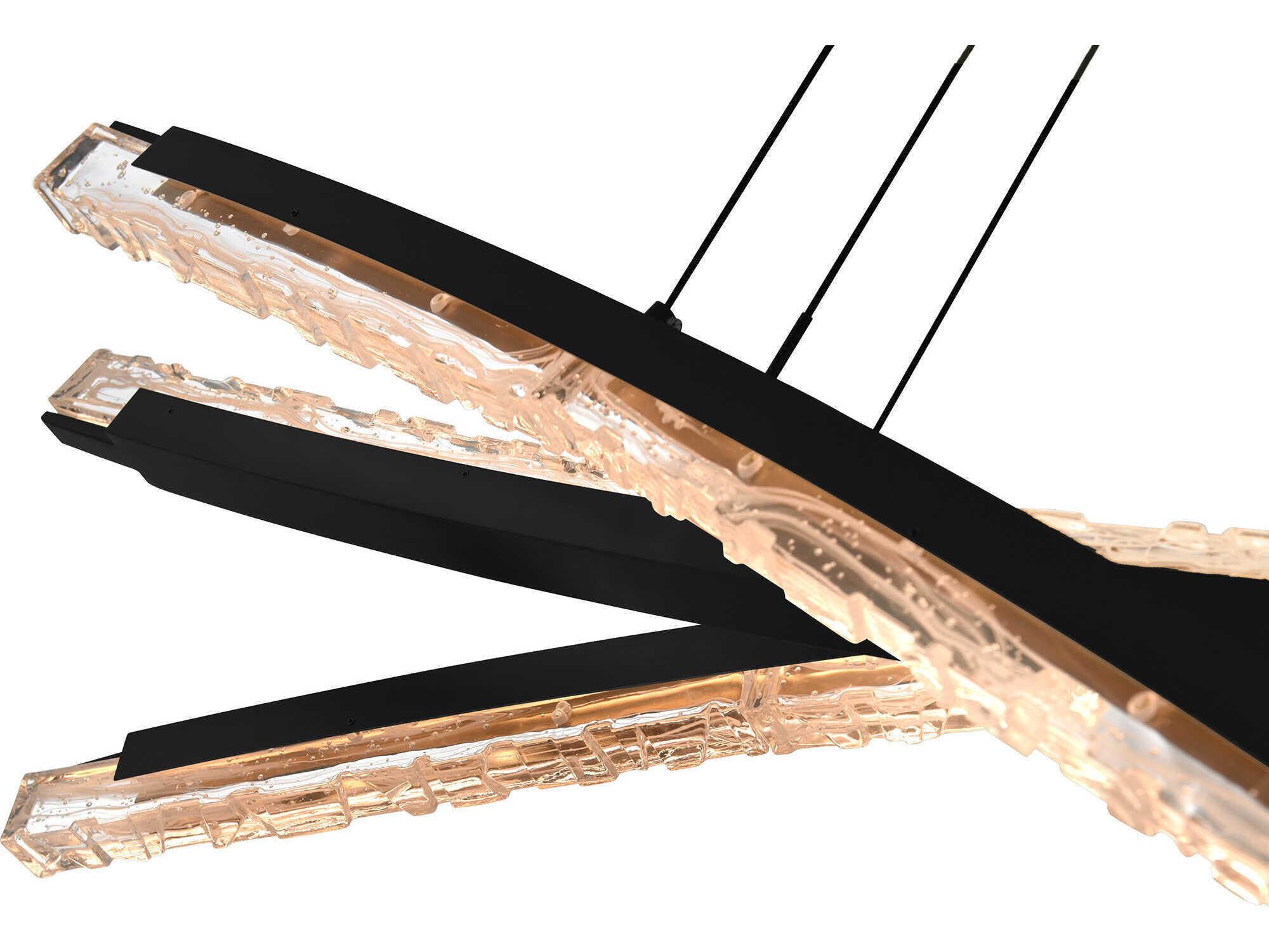 CWI Lighting Saber Black Linear Island Pendant