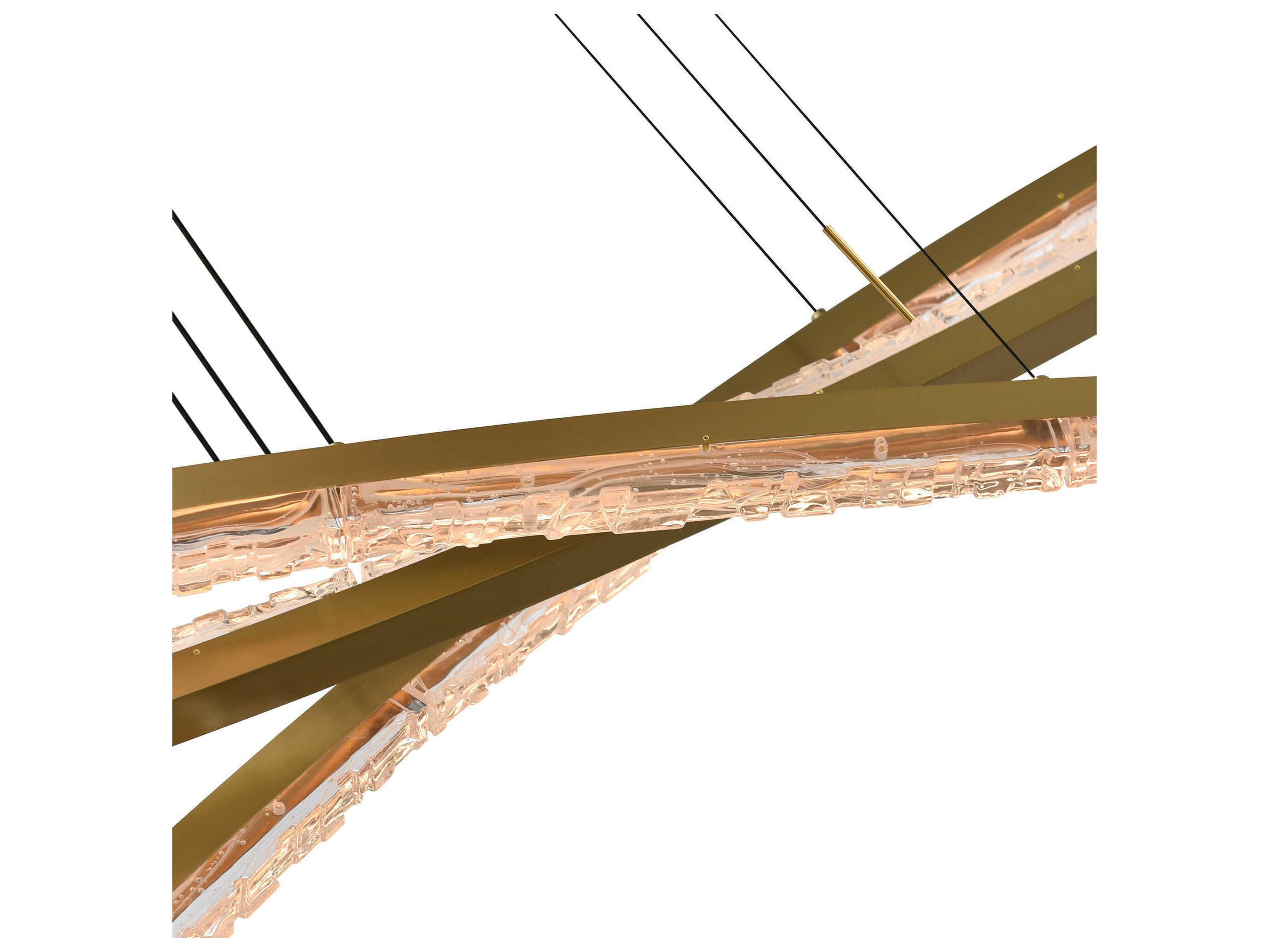 CWI Lighting Saber Brass Linear Island Pendant