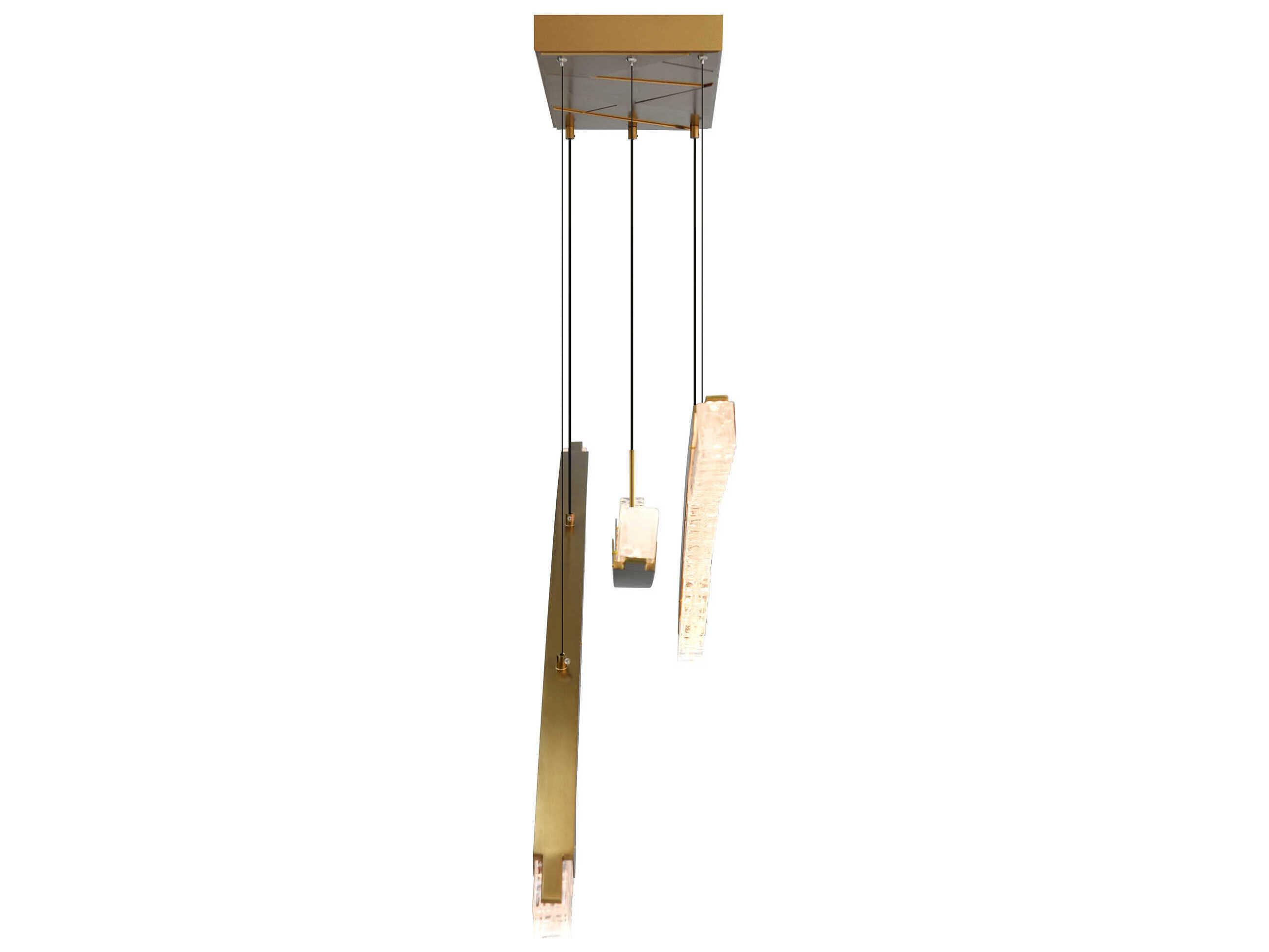 CWI Lighting Saber Brass Linear Island Pendant