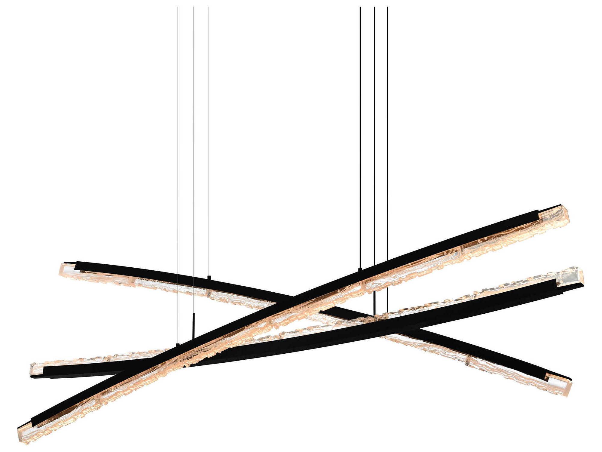 CWI Lighting Saber Black Linear Island Pendant