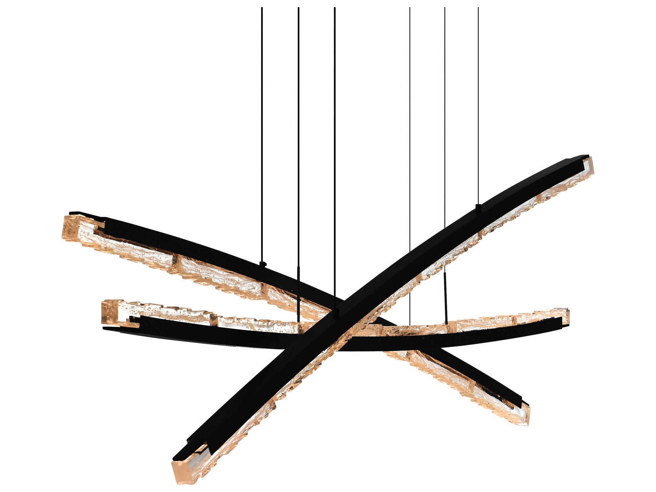 CWI Lighting Saber Black Linear Island Pendant