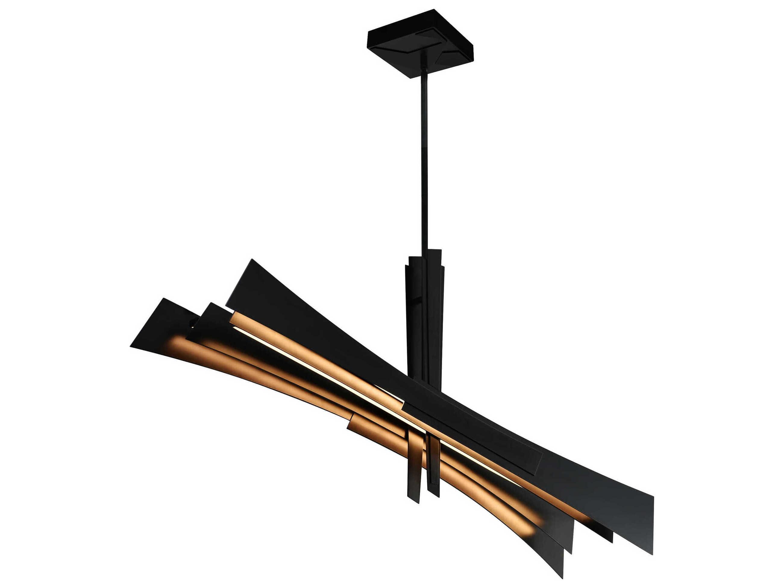 CWI Lighting Solara Black Linear Island Pendant