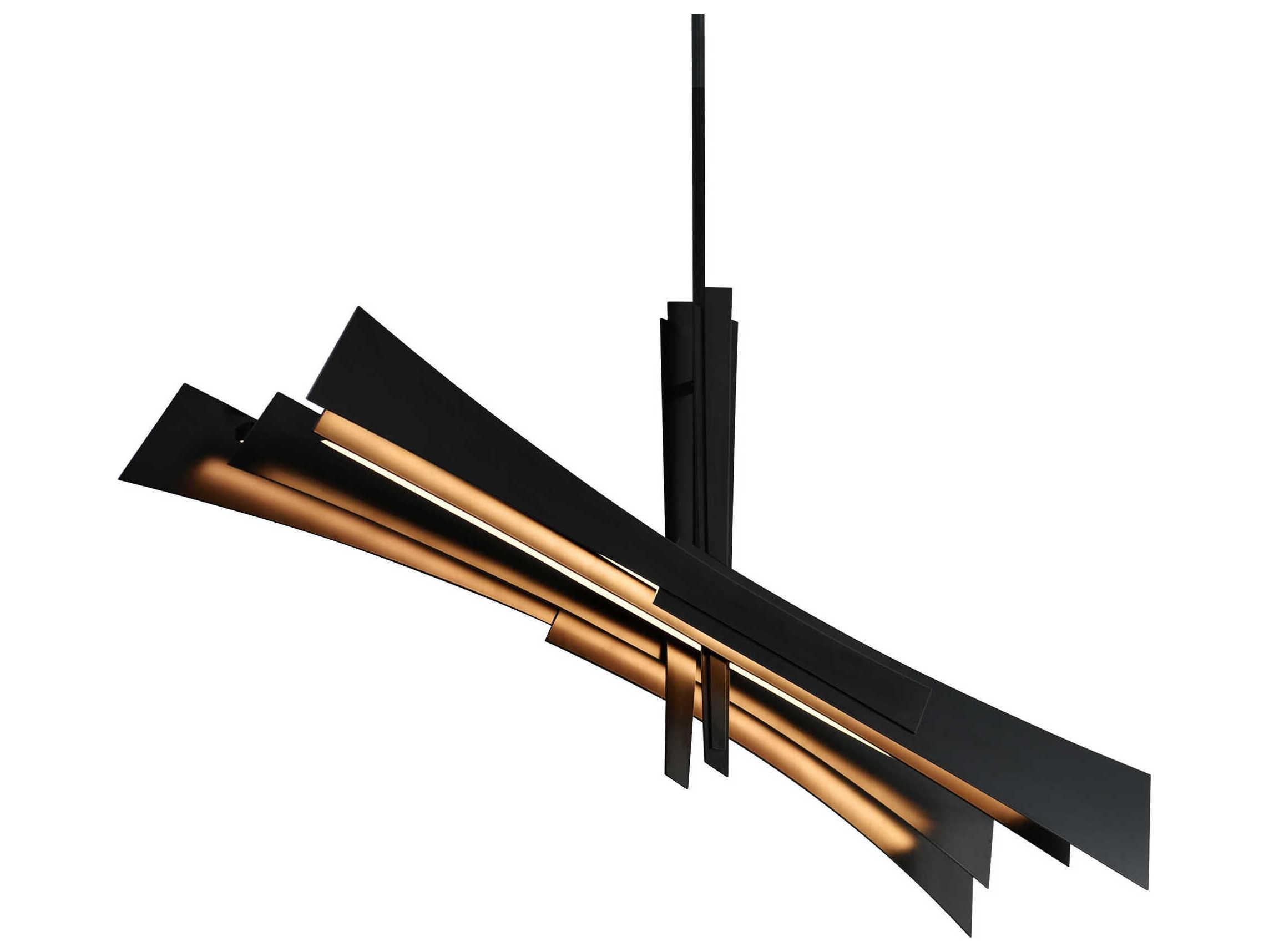CWI Lighting Solara Black Linear Island Pendant