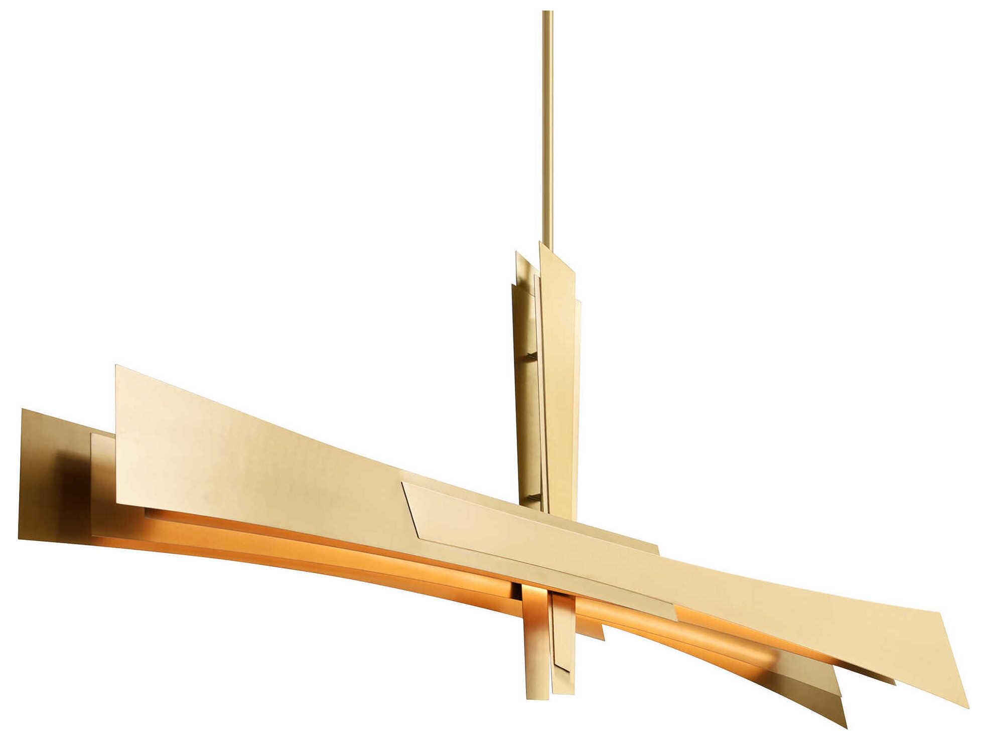 CWI Lighting Solara Brass Linear Island Pendant