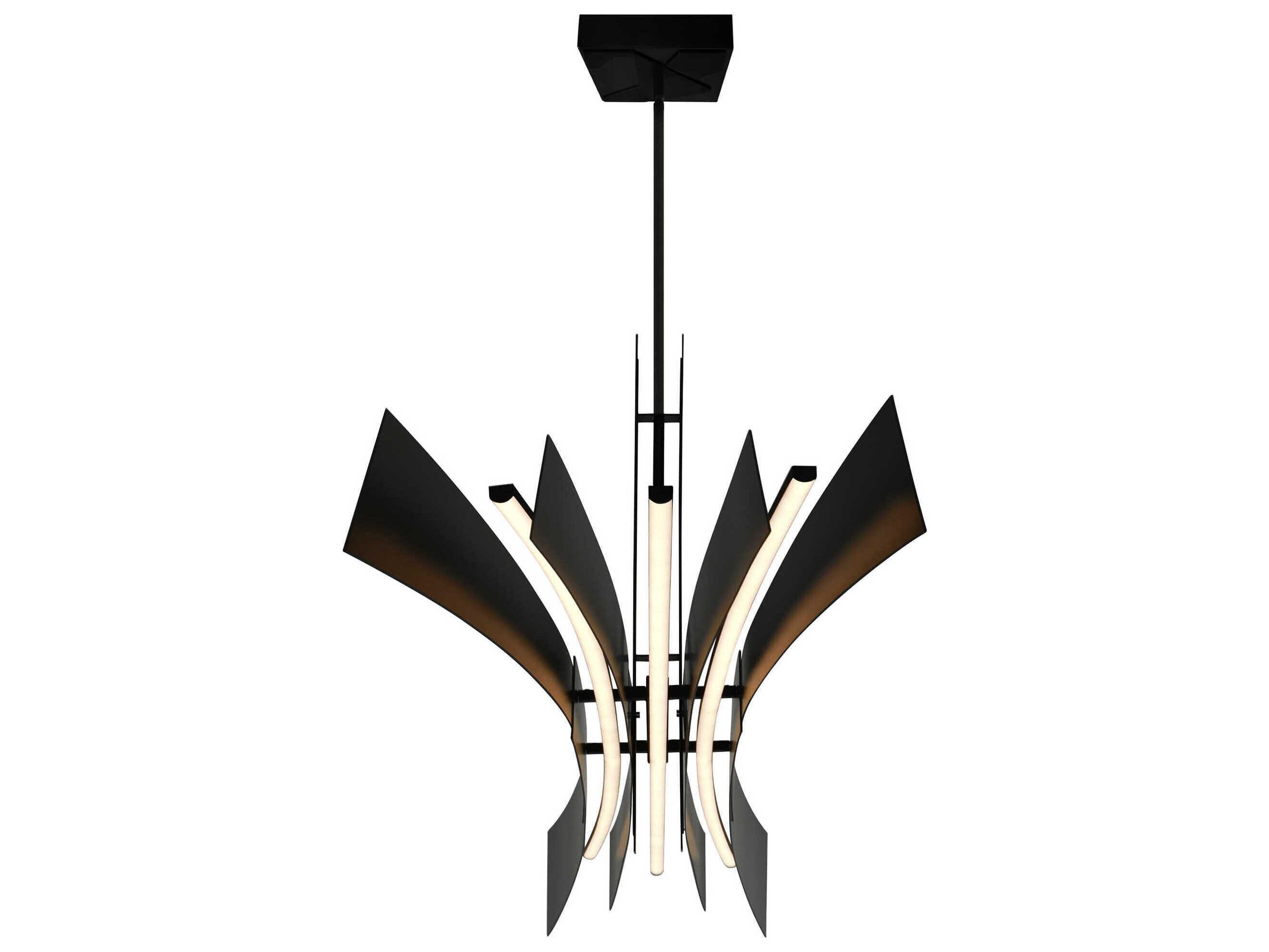 CWI Lighting Solara Black Linear Island Pendant