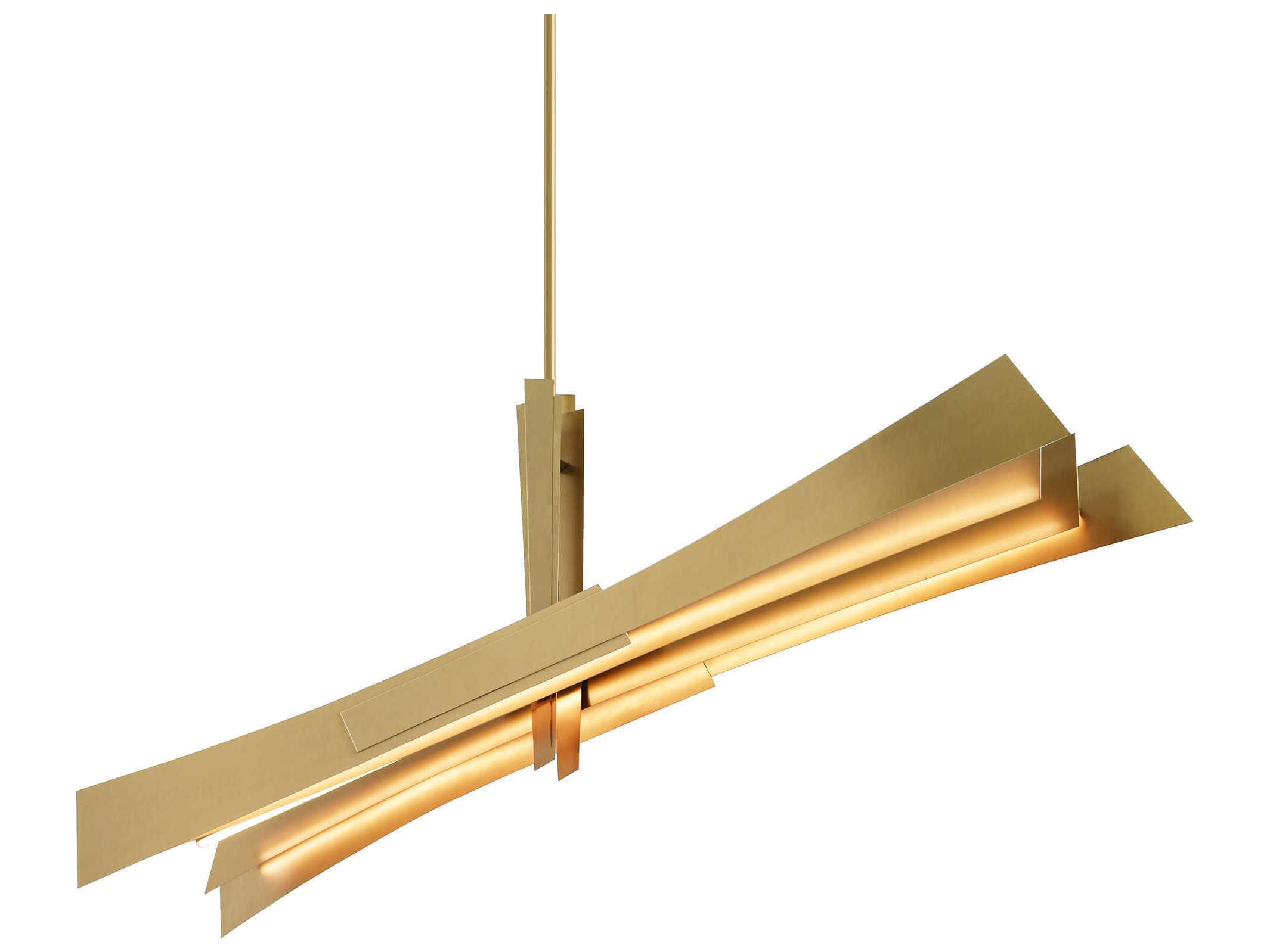 CWI Lighting Solara Brass Linear Island Pendant