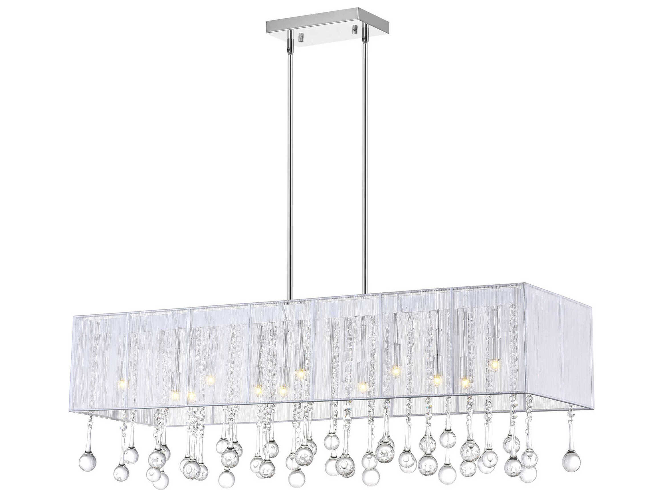 CWI Lighting Water Drop 14-Light Chrome Island Pendant
