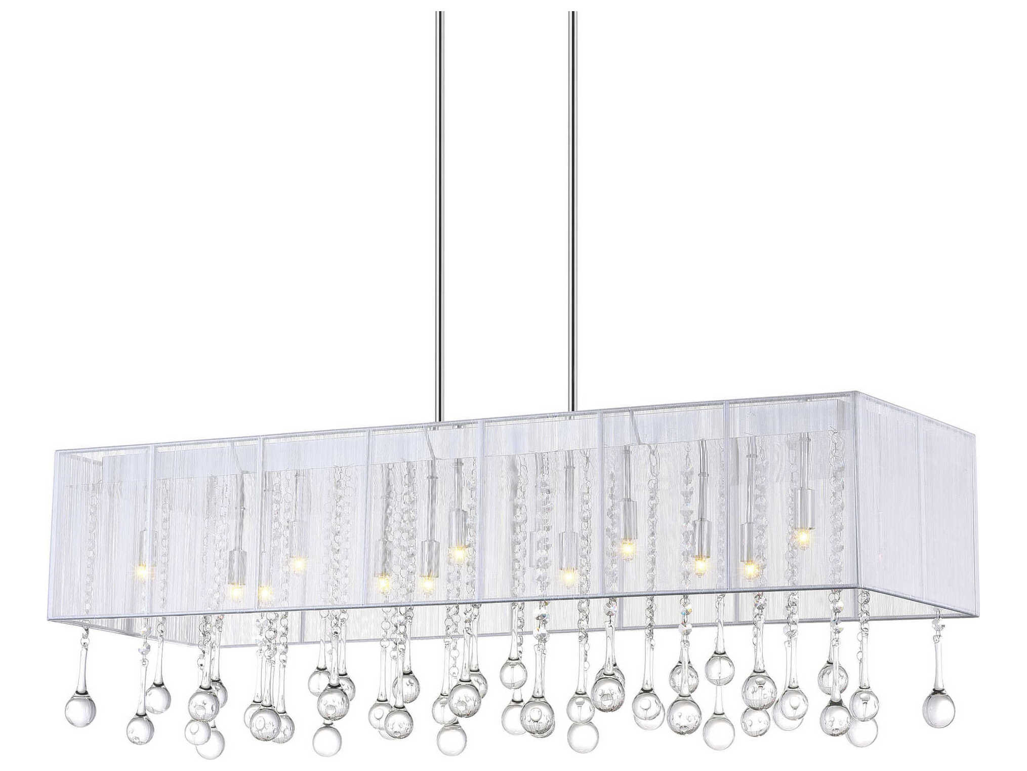 CWI Lighting Water Drop 14-Light Chrome Island Pendant